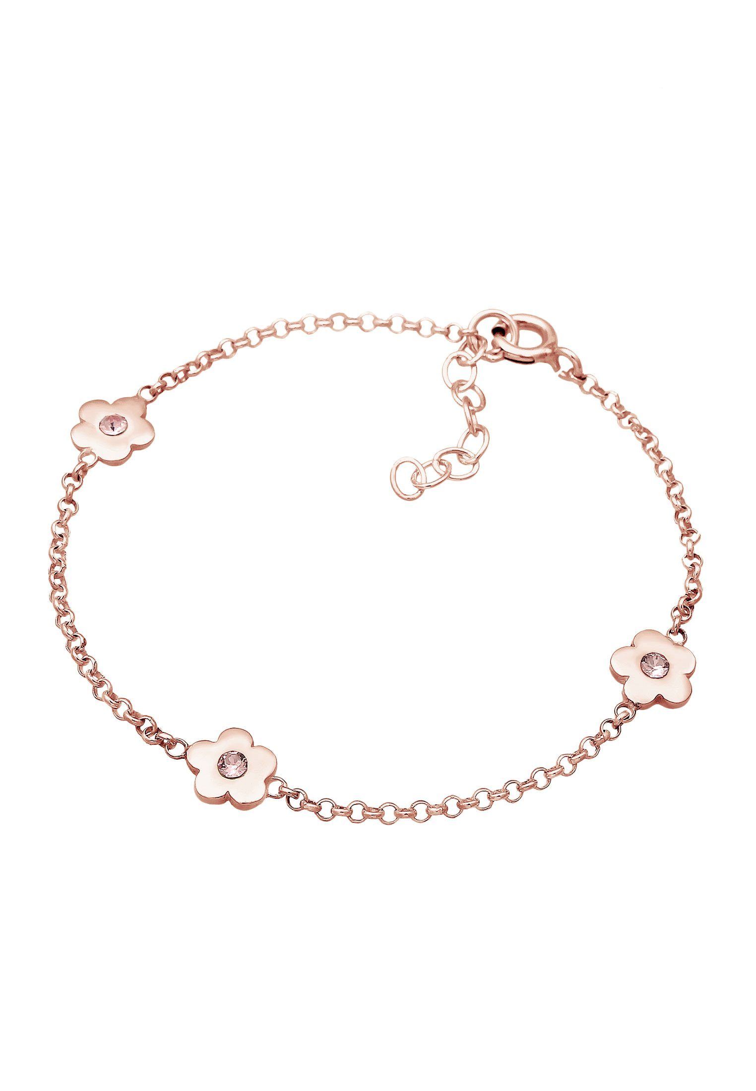 Kinder Elli Armband 925 Blumen Rosegold Silber Kristalle