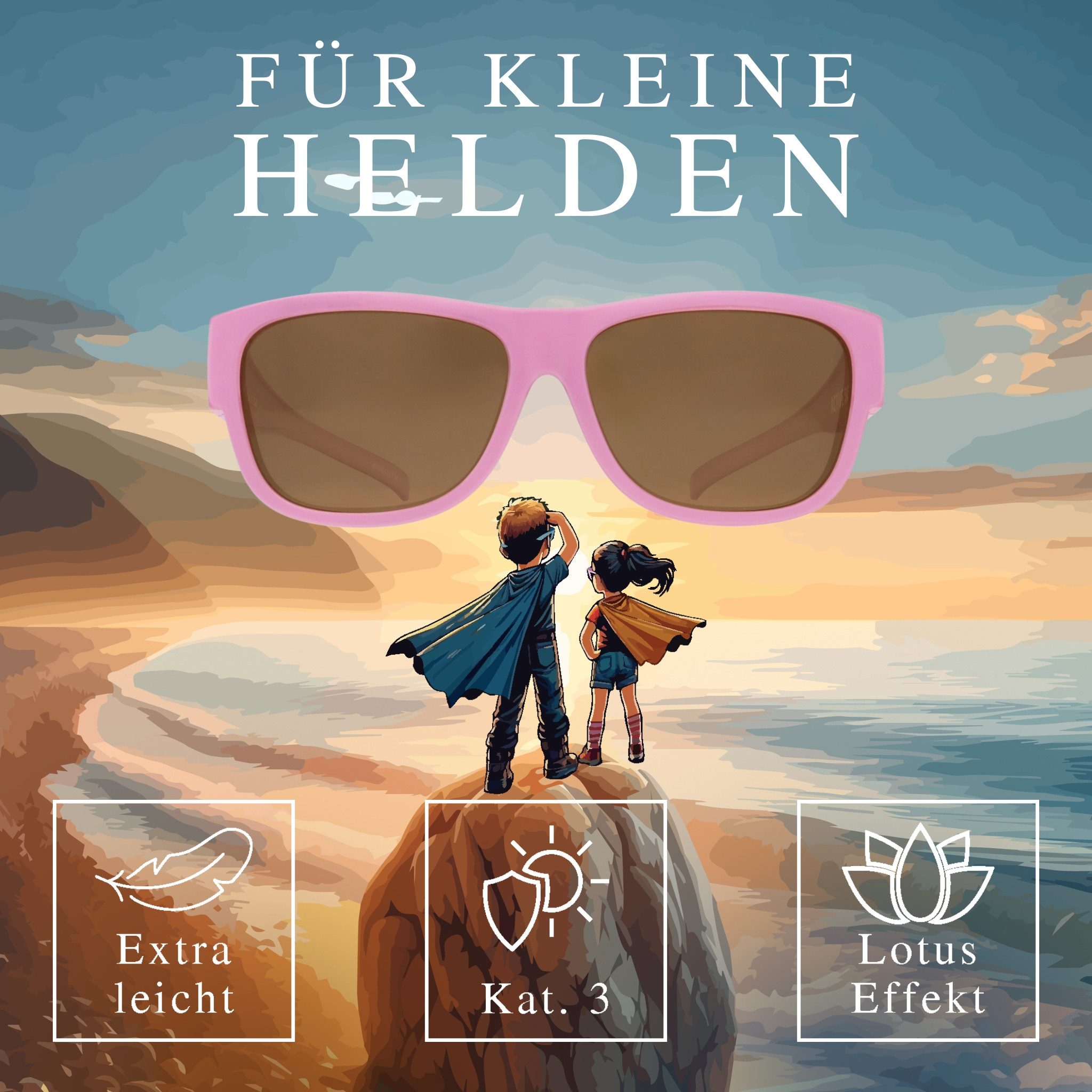 ActiveSol Sonnenbrille Kinder Überzieh-Sonnenbrille Hero Eyes 5-10 Jahre, Polarisiert, UV400