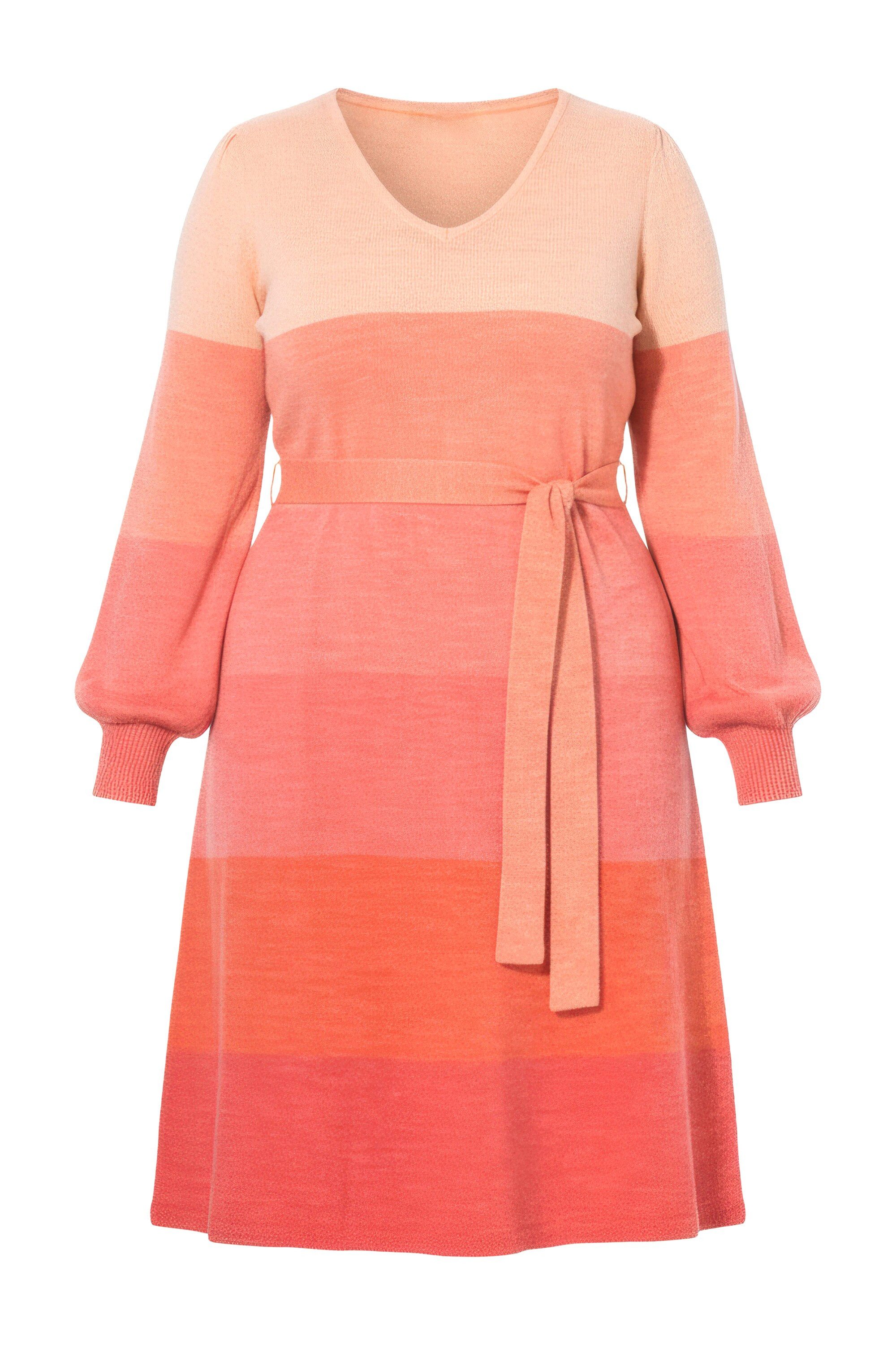 MIAMODA Strickkleid Strick-Midikleid Farbverlauf Taillengürtel