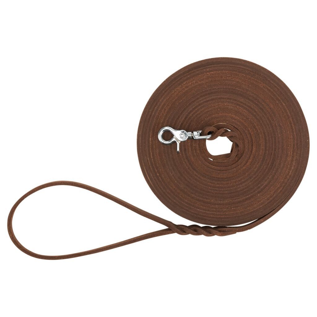 TRIXIE Schleppleine Rustic Fettleder Schleppleine - dunkelbraun - 10 m/8 mm, Leder