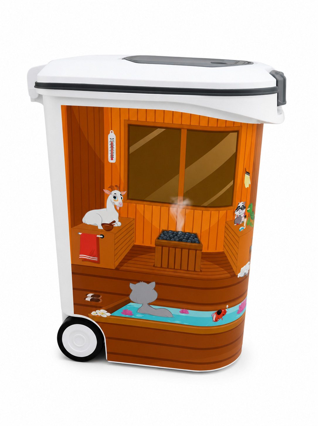 Curver Futterbehälter Futterbox Hundefutter Katzefutter Aufbewahrung 20 kg/54L, Hundefutterbox Hundefutterbehälter Tierfutterbehälter Futtercontainer