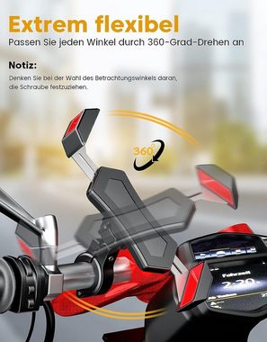 HZRC Handyhalterung Fahrrad Universal Handyhalter Motorrad für 3,5-6,8 Zoll Handy-Halterung, (bis 6,80 Zoll, Smartphone : iPhone, Samsung, Huawei, Xiaomi uvm)
