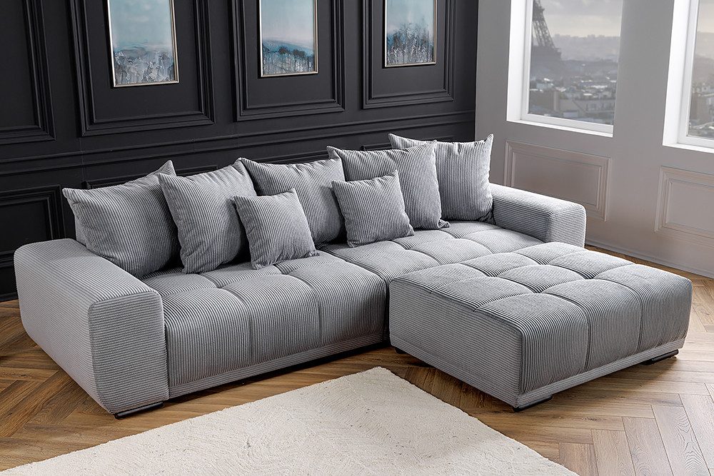 riess-ambiente Big-Sofa ELEGANCIA 285cm hellgrau, Einzelartikel günstig online kaufen
