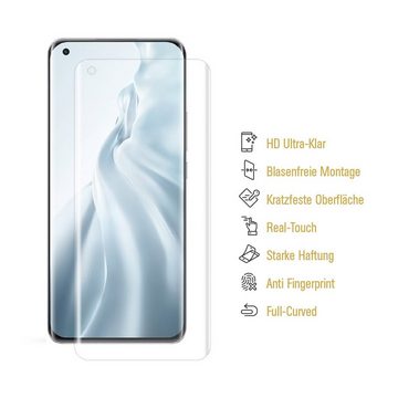 Protectorking Schutzfolie 2x Panzerfolie für Xiaomi Mi 11 Ultra FULL COVER Displayschutz Display, (2-Stück), klar