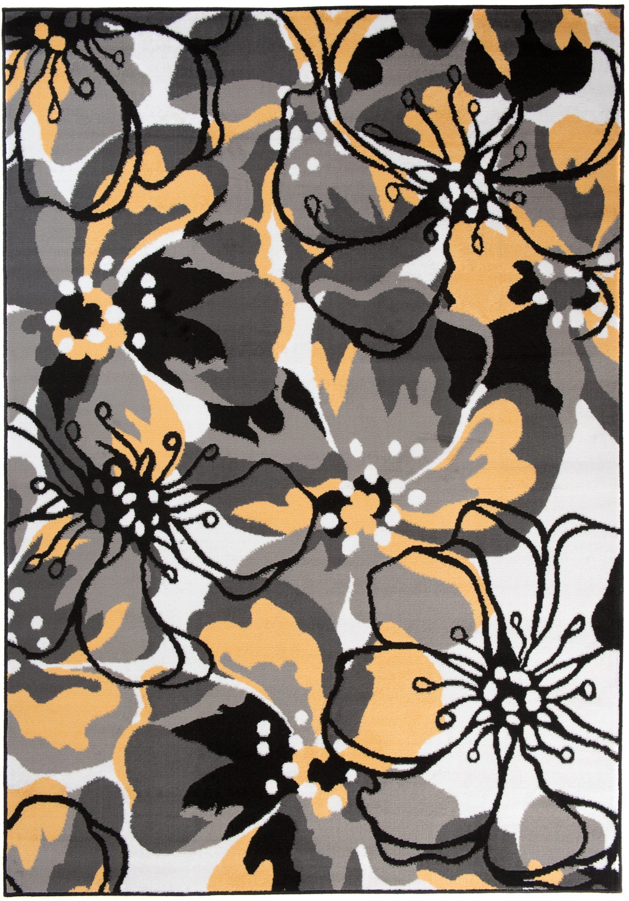 Mazovia Designteppich Modern Teppich Kurzflor Wohnzimmerteppich Robust und pflegeleicht GRAU, 80 x 150 cm, Fußbodenheizung, Allergiker geeignet, Farbecht, Pflegeleicht