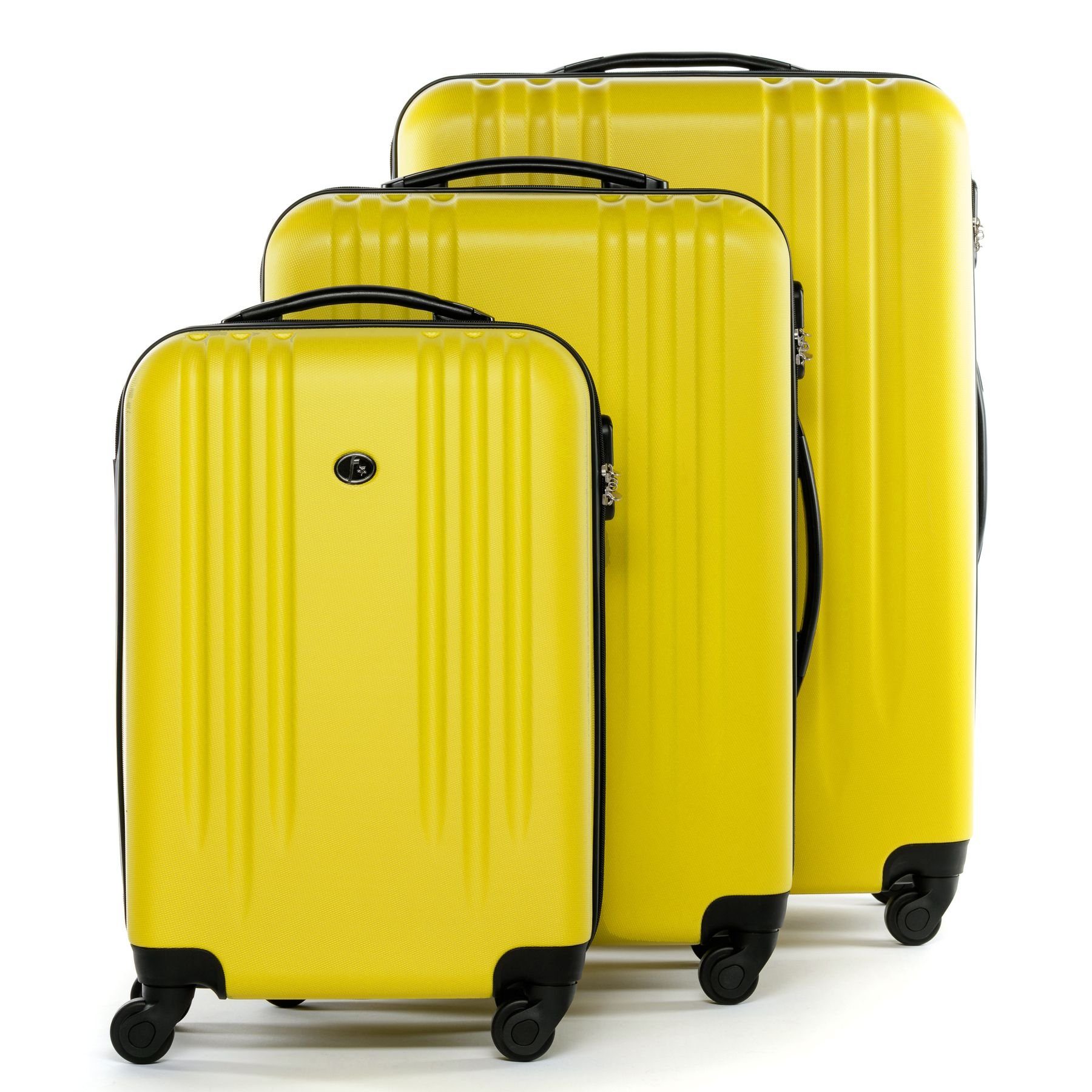 Koffer Trolley Marseille, 4 Hartschale 3er Reisekoffer Set, Rollen, teilig Rollkoffer Kofferset Premium 3 FERGÉ
