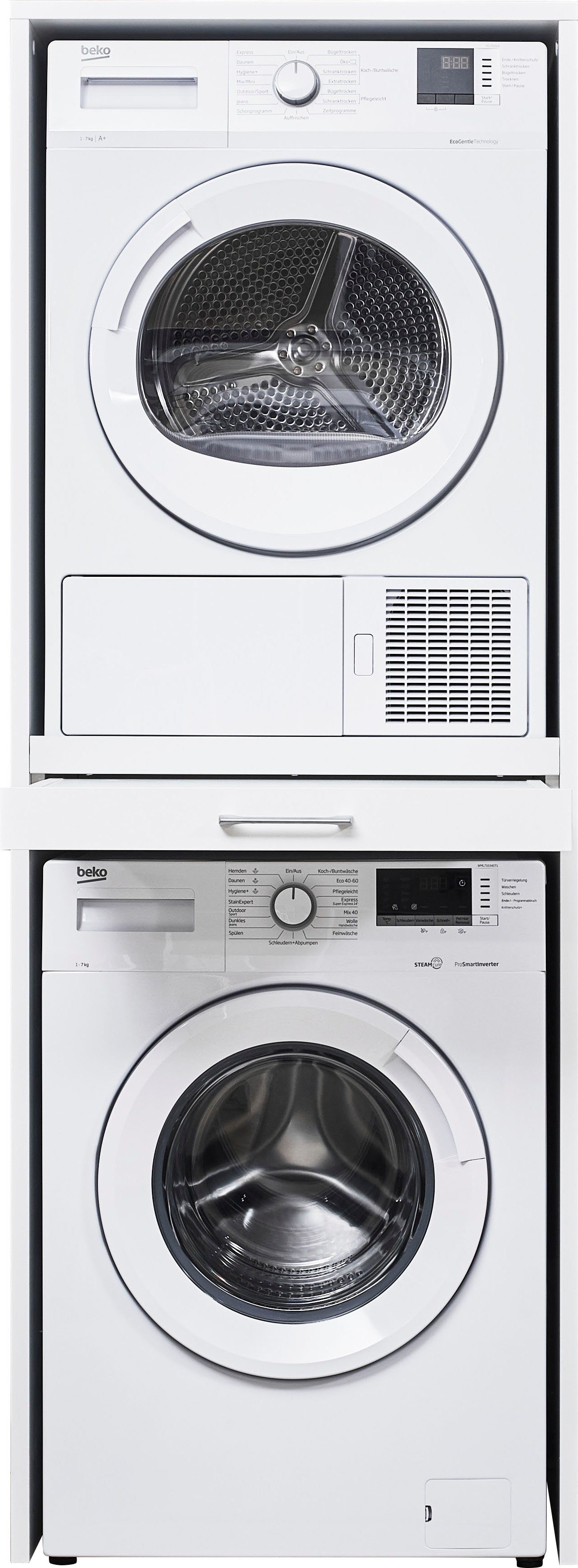 WASHTOWER Waschmaschinenumbauschrank Washtower weiß | weiß
