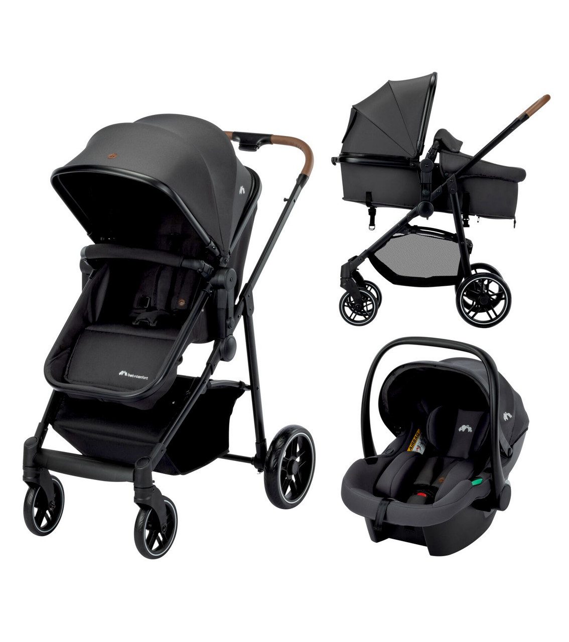 Bebeconfort Kinder-Buggy Bebeconfort Haze Trio Lux, Baby Kinderwagen 3 in 1 mit Kindersitz (i-S, 2-in-1 Sitz für jedes Abenteuer i-Size Sicherheit überall Platz für…