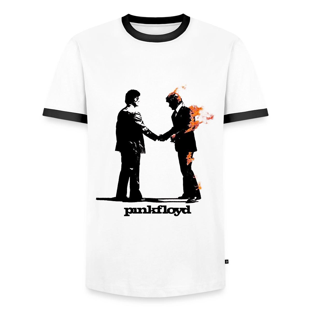 Spreadshirt T-Shirt Pink Floyd Album Cover Und Logo Männer Kontrast T-Shirt (1-tlg)