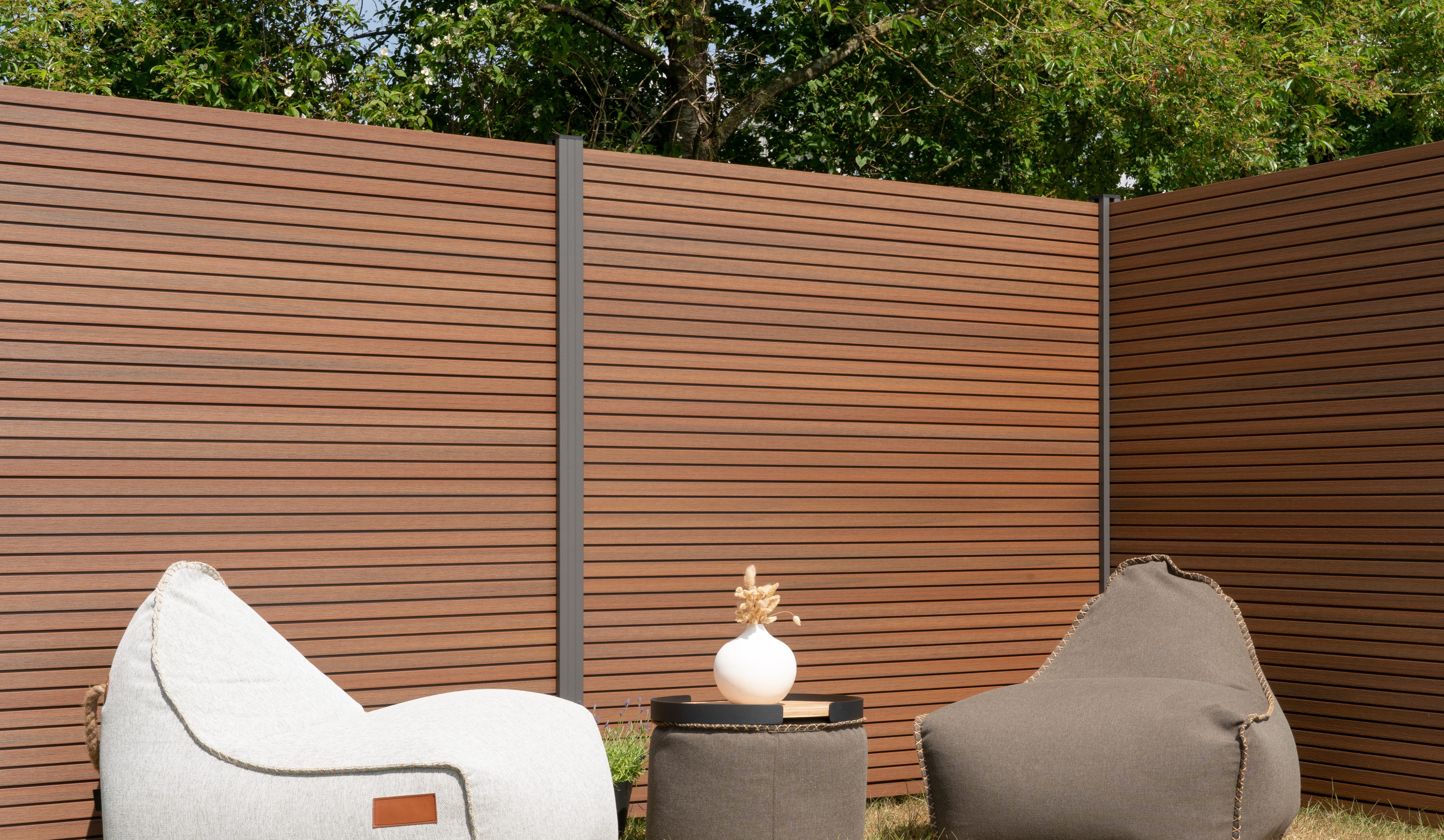 GartenLand WPC Zaun Set Shadowline ca. 180 x 180 cm Sichtschutz Steckzaun M günstig online kaufen