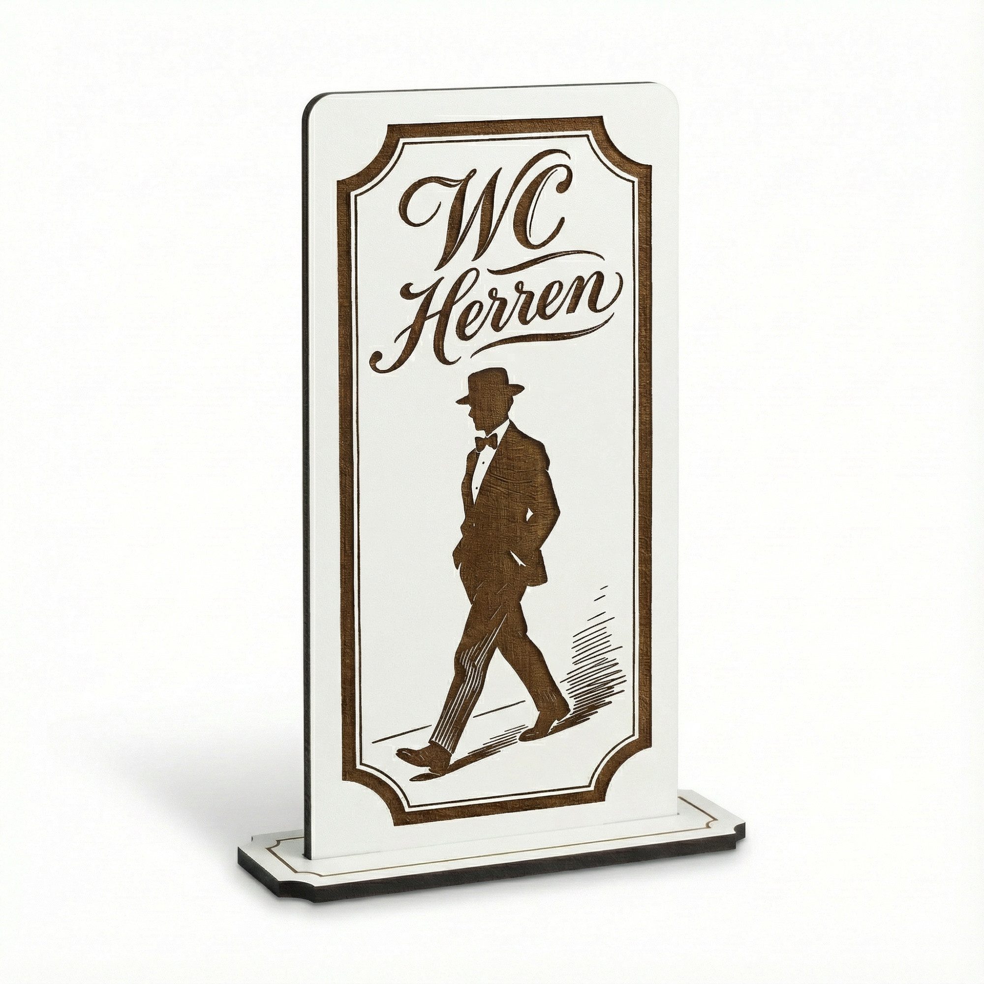 Dekolando Hinweisschild Aufsteller Schild „WC Herren “ – Tischaufsteller 10x20 cm inkl. Stand