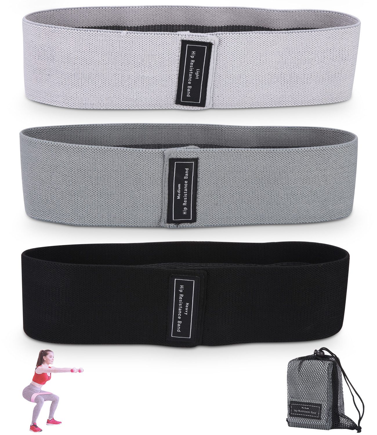 Trainingsbänder 4 Resistance Band Set Widerstandsbänder Stoff Loop Bands Stoff