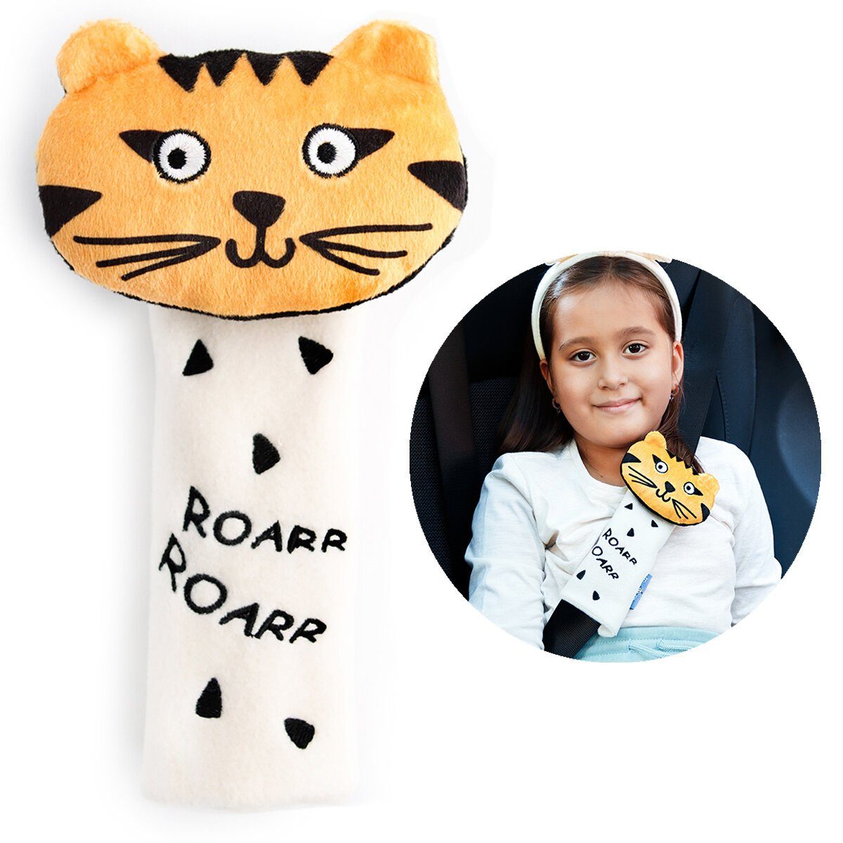 MILK&MOO Milk&Moo Skater Cheetah Kinder Gurtpolster für Kindersitz ab 0  Monate Kinder-Sicherheitsgurt