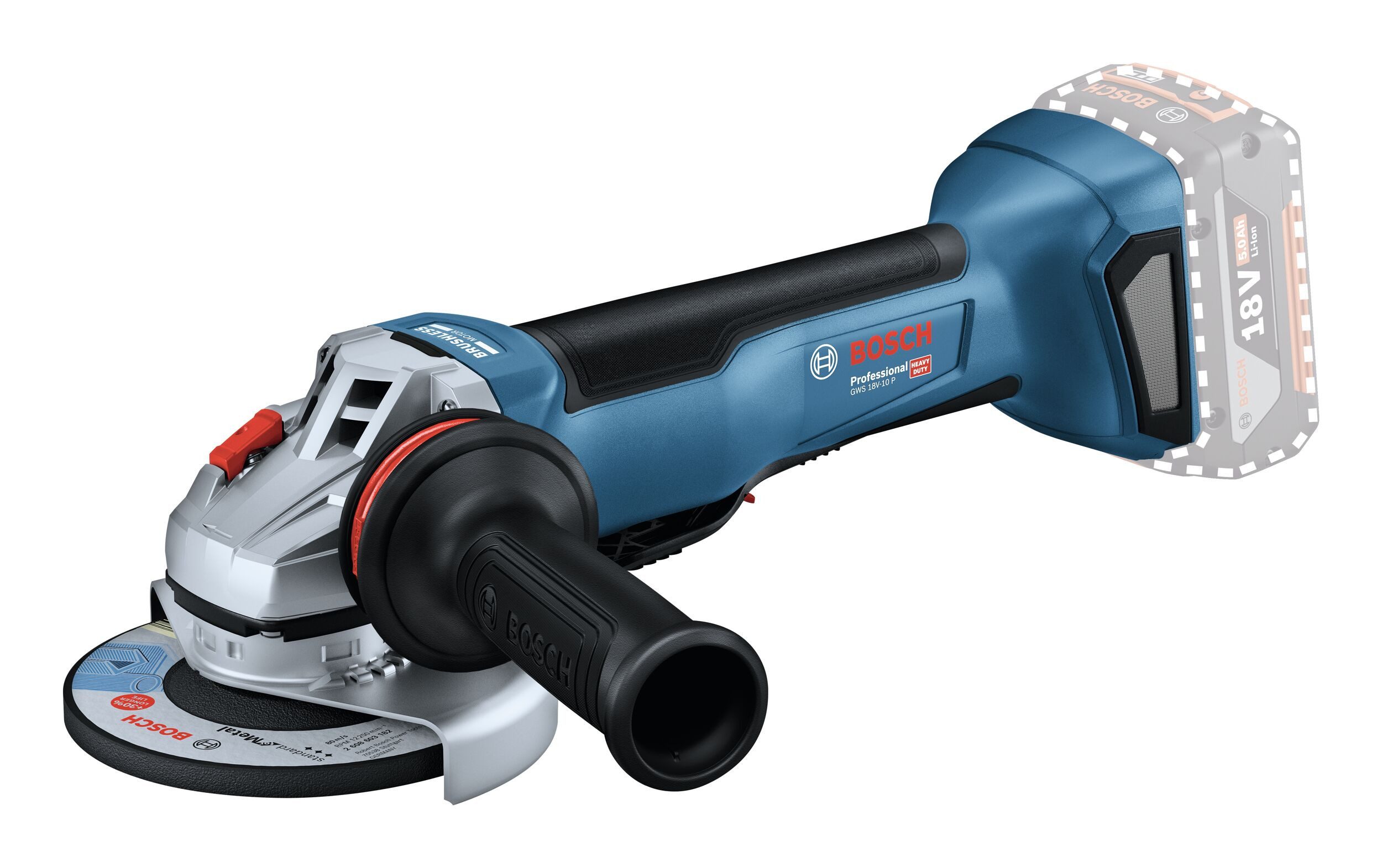 BOSCH Akku-Winkelschleifer GWS 18V-10 P, max. 9000 U/min, Ohne Akku - im Karton