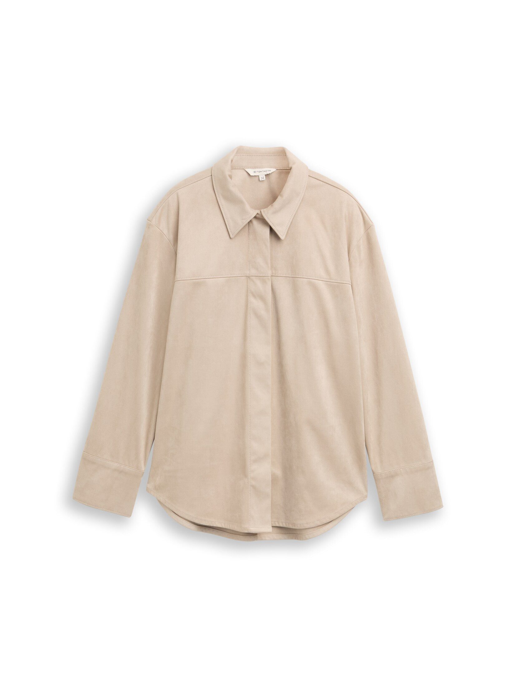 TOM TAILOR Langarmbluse Overshirt in Wildleder-Optik günstig online kaufen