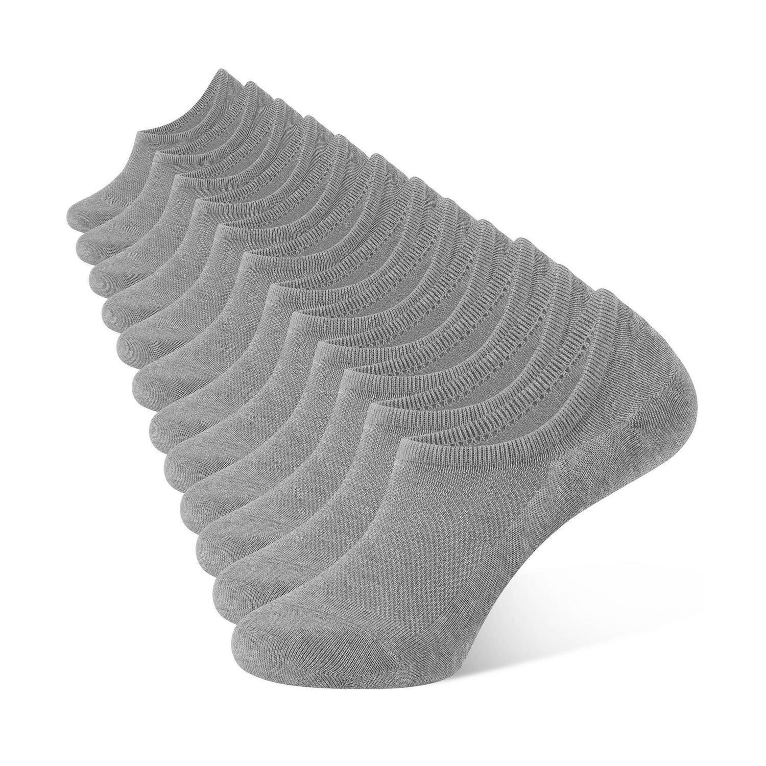 LuxusKollektion Sneakersocken Füßlinge 6 Paar Unsichtbar Ggrau 43-46