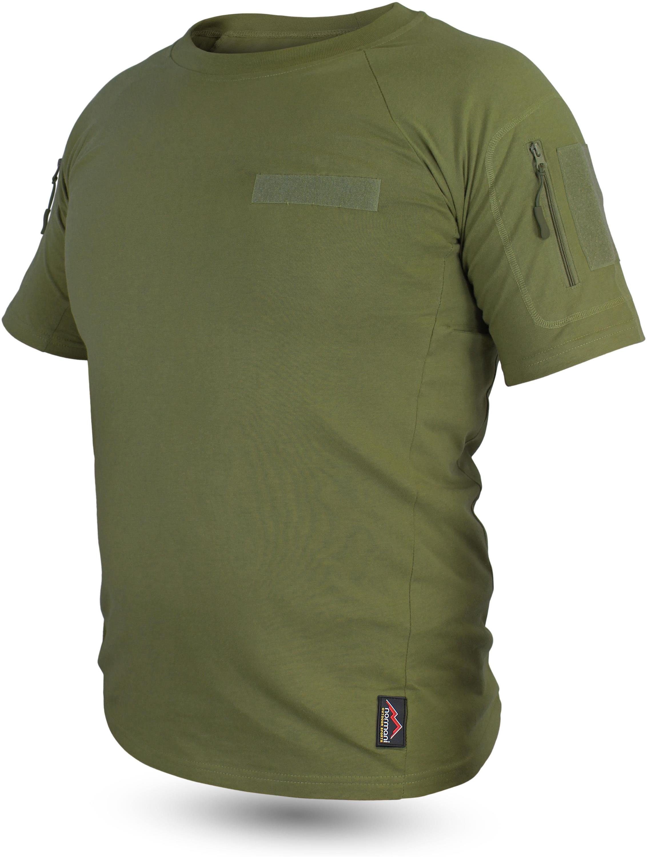 normani Funktionsshirt Herren Taktisches Einsatz T-Shirt Sergeant Einsatzshirt mit Klettpatches, Armtaschen & versteckten Seitentaschen Oliv