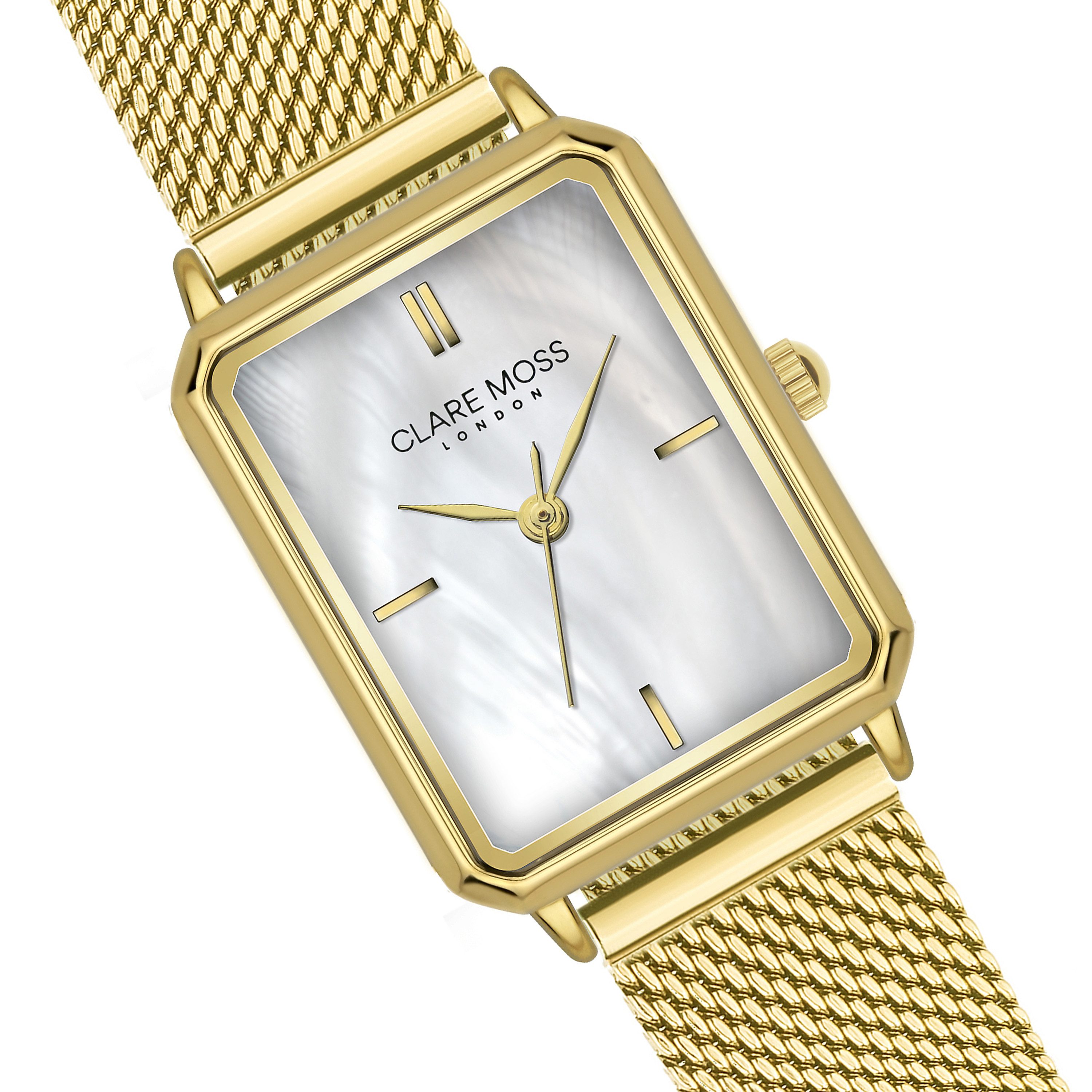 CLARE MOSS Quarzuhr CME1-B034G Champagne Gold Mesh