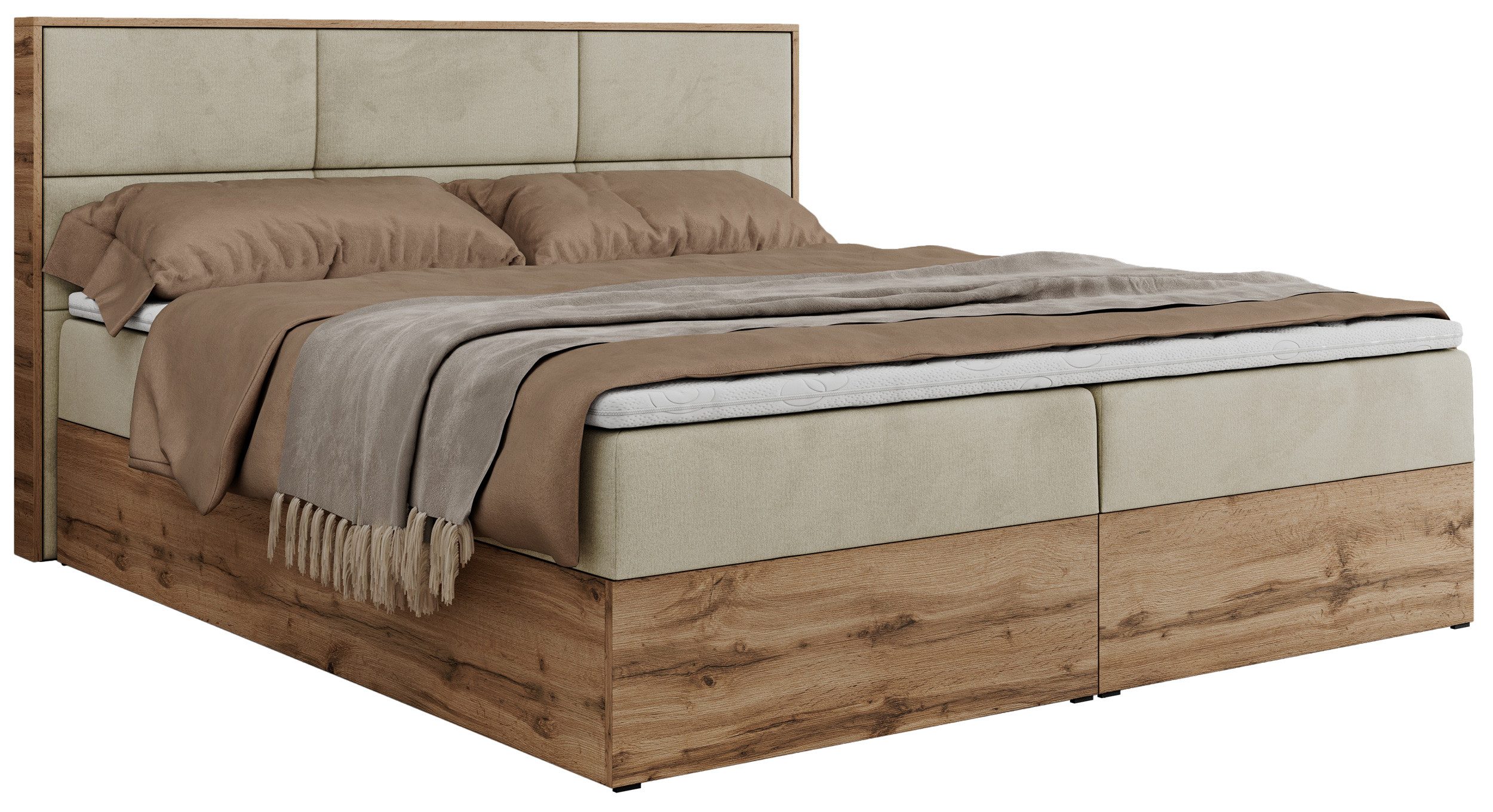 MKS MÖBEL Boxspringbett ALBERO 2 (Packung, Set, Polsterbett, T30-Schaum, To günstig online kaufen