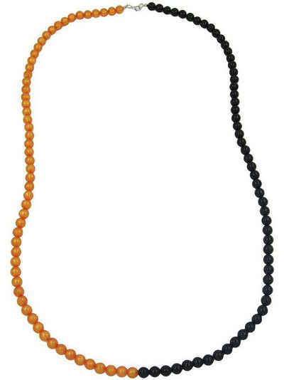Gallay Perlenkette Kette Perlenkette orange-schwarz (1-tlg)