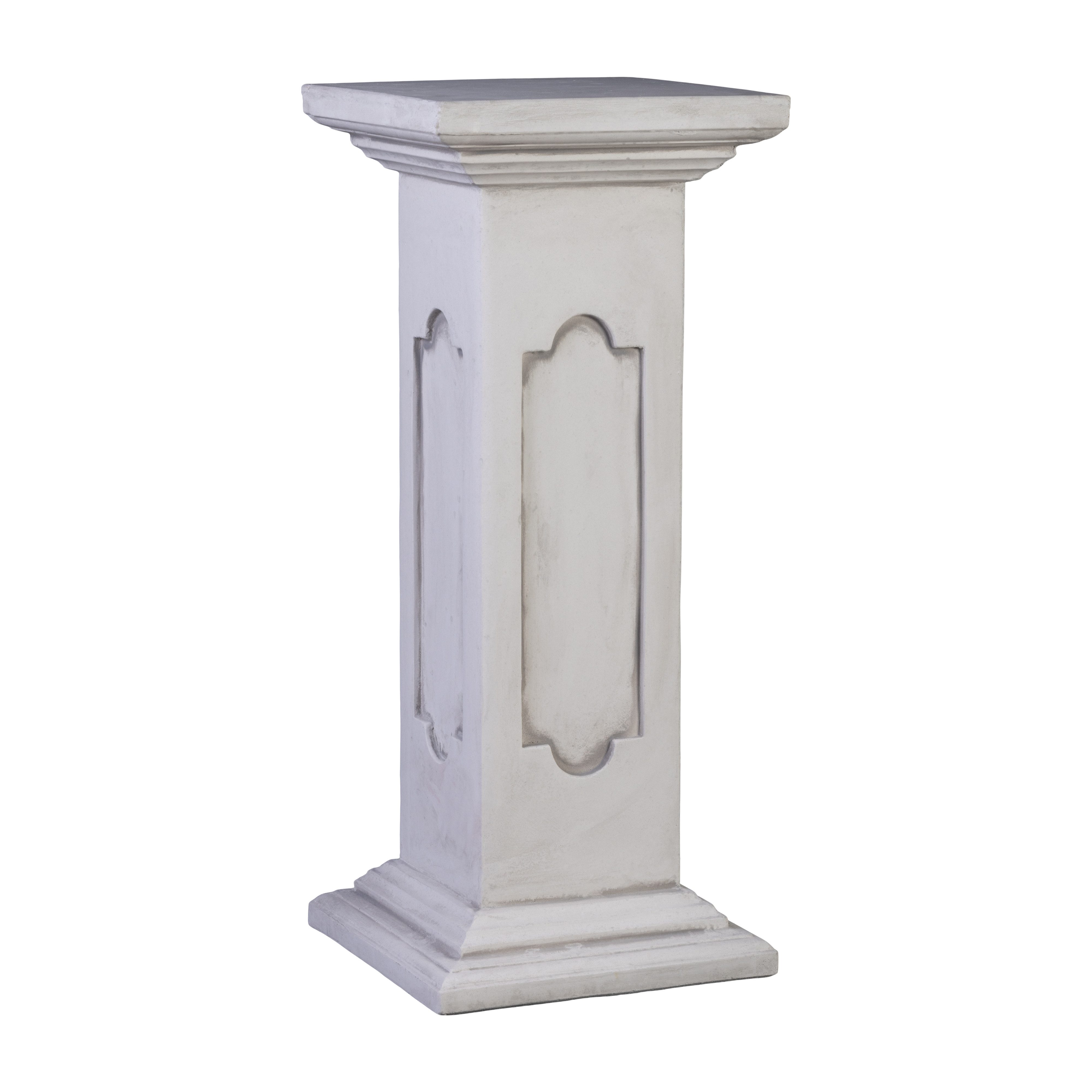 gartendekoparadies.de Gartensockel Dekoratives Podest Ornament-Reliefs, H. 82 cm, 34 x 34 cm, Steinguss, 34x34x82 cm, Frostsicher