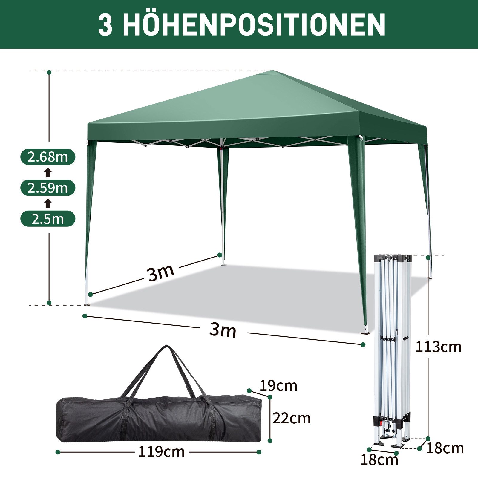 VINGLI Faltpavillon Pop Out Faltpavillon, BxT: günstig online kaufen