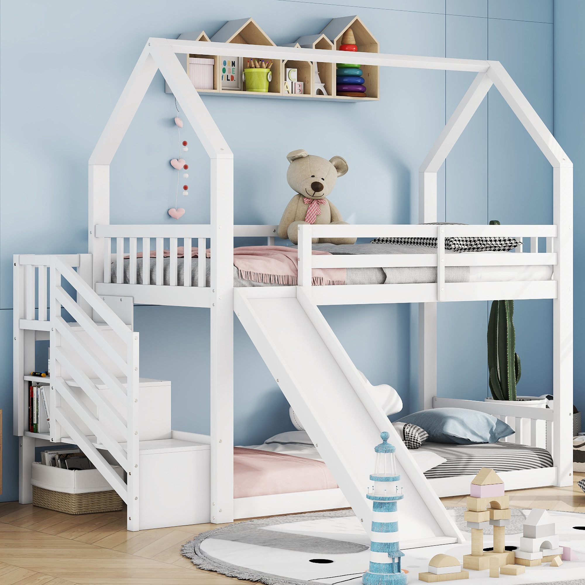 TavilaEcon Etagenbett Kinderbett Jugendbett Hausbett mit günstig online kaufen