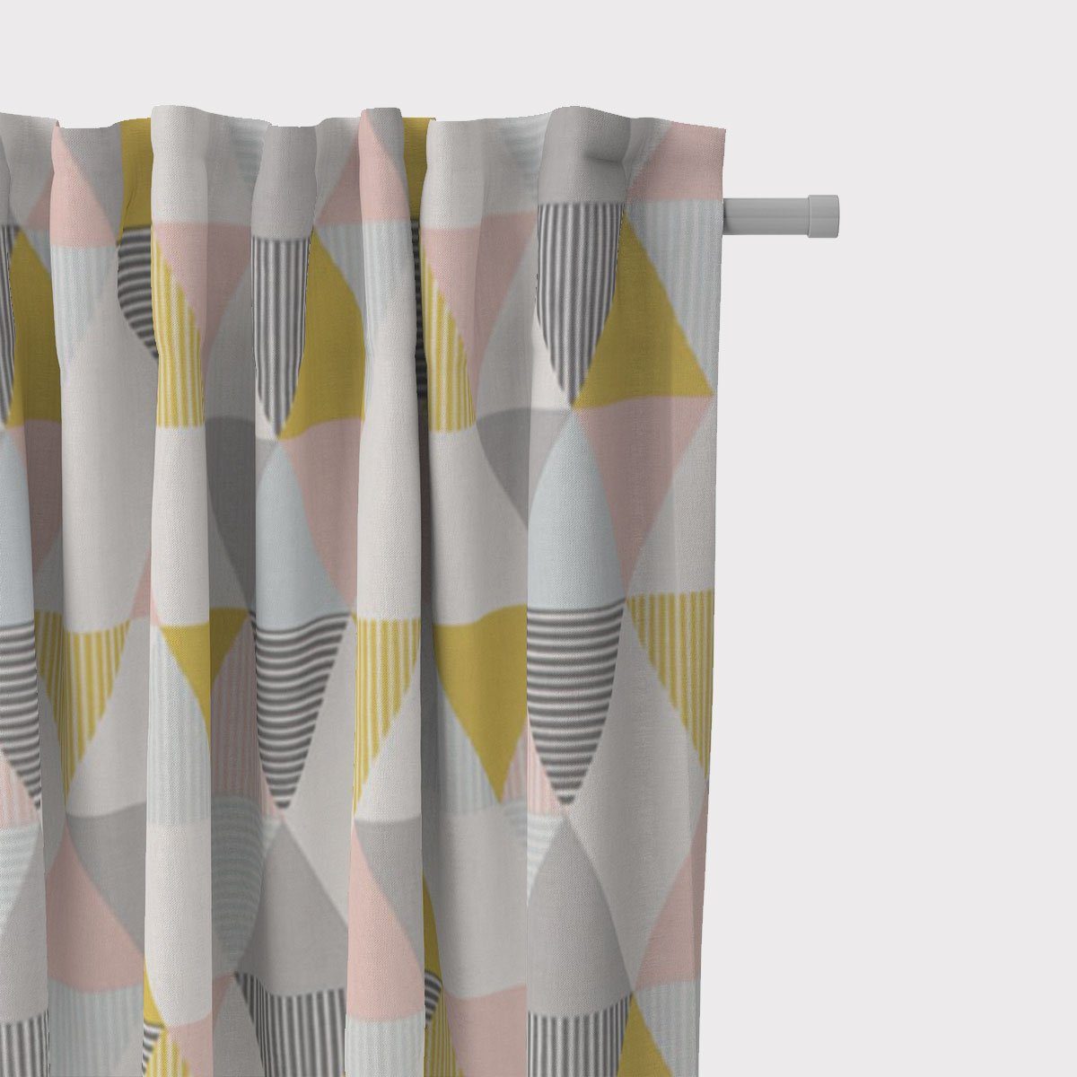 Stoff DekostoffBrio Dreiecke Sorbet rosa senf blau grau 138cm. € 24,95, (€ 24,95 pro 1 m).