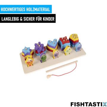 MAVURA Lernspielzeug FISHTASTIX Magnetisches Angelspiel Holz Kinder Montessori, Angel Spielzeug Angelspielzeug Angelrute Fische
