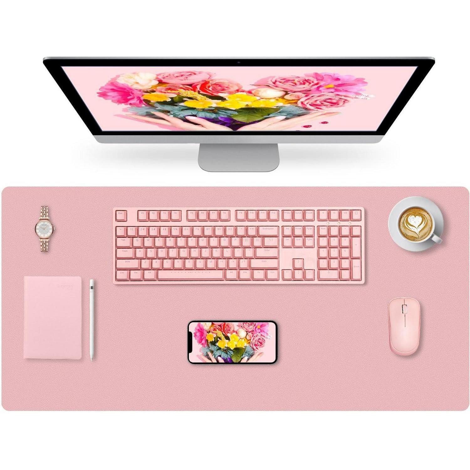 LuxusKollektion Schreibtischunterlage Schreibtischunterlage Pink 90x43cm Kunstleder
