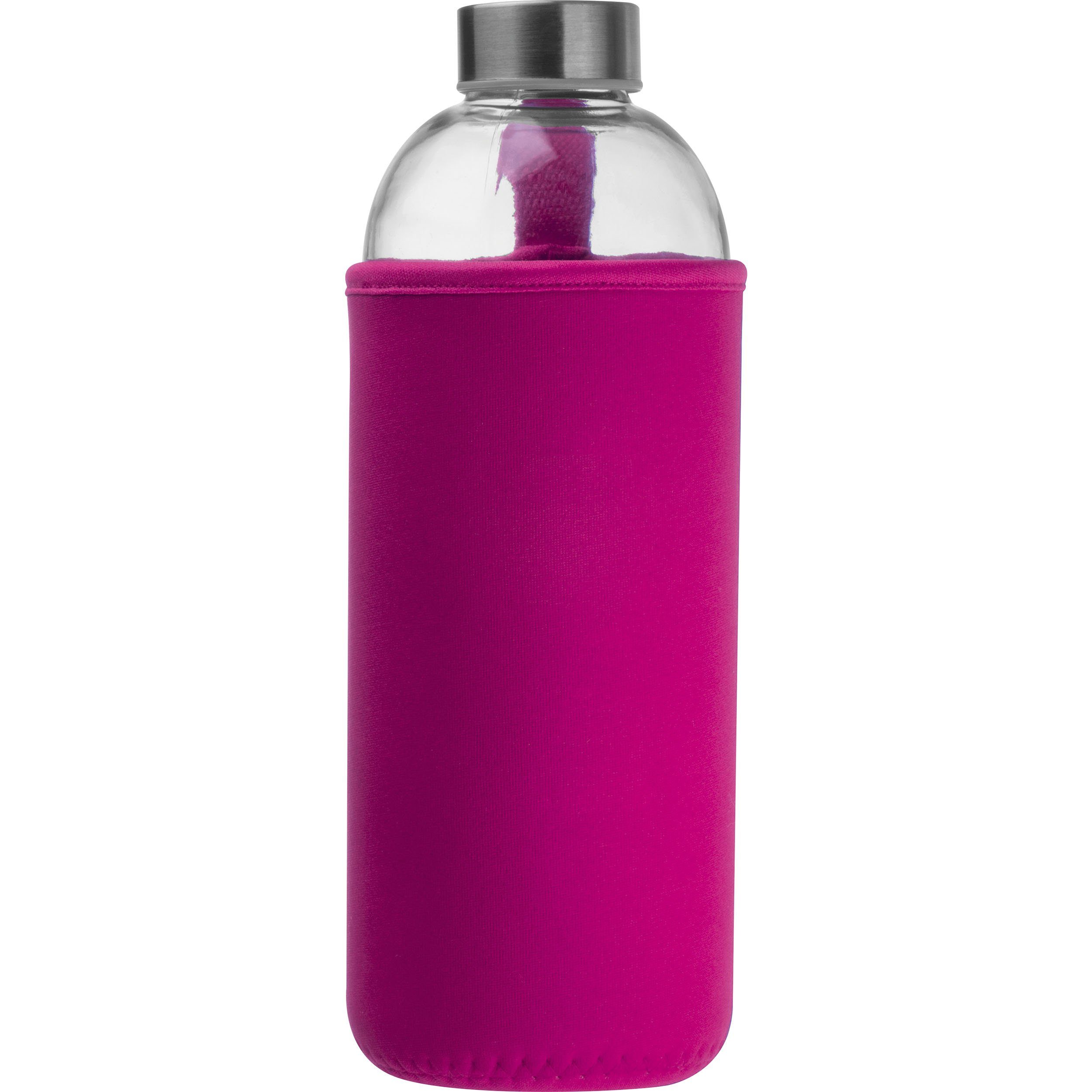 Macma Trinkflasche Trinkflasche aus Glas mit Neoprensleeve / 1000ml / Neoprenfarbe: pink