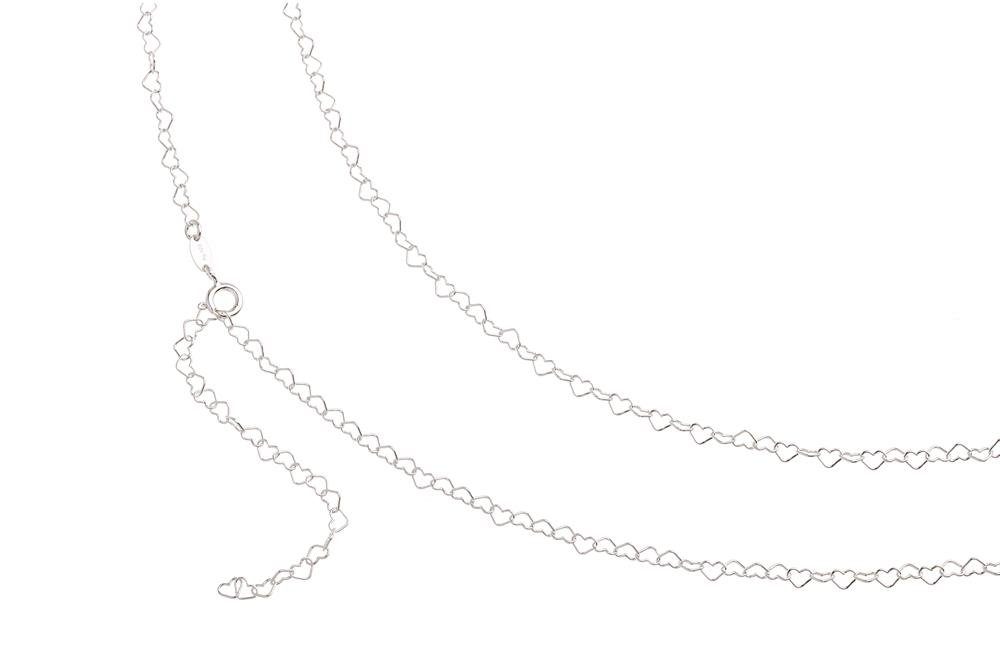 Silberkettenstore Bauchkette Bauchkette Herzen klein - 925 Silber, Länge wählbar von 65-110cm