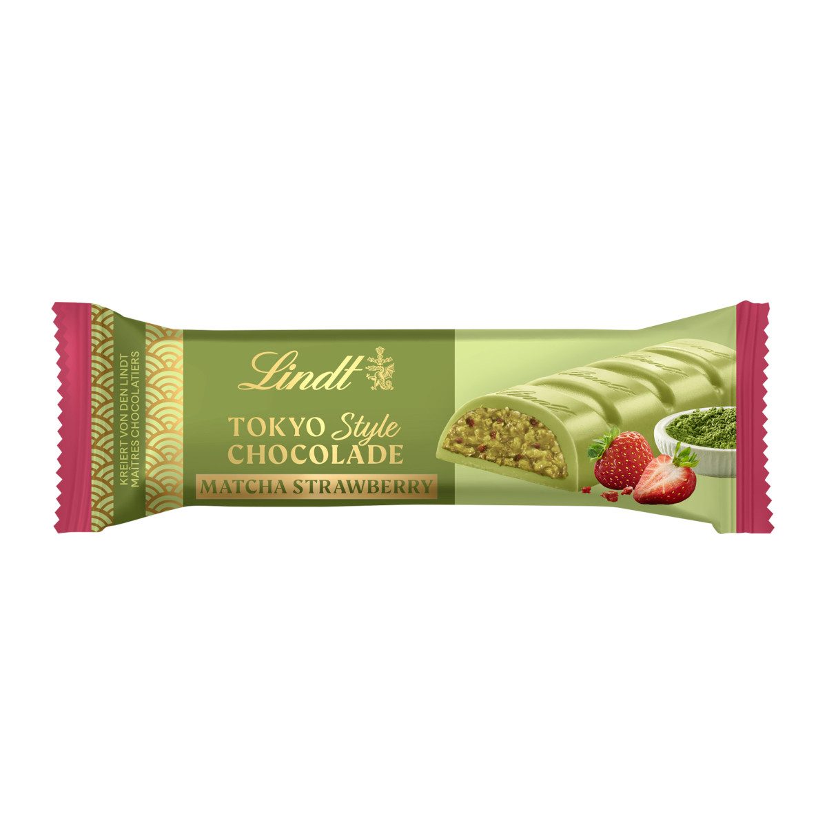 LINDT Schokolade, Lindt Tokyo Style Chocolade Riegel Matcha Strawberry Packung 40g