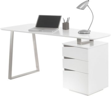 MCA furniture Schreibtisch Tori, weiß matt lackiert, mit 3 Schubladen, Breite 150 cm