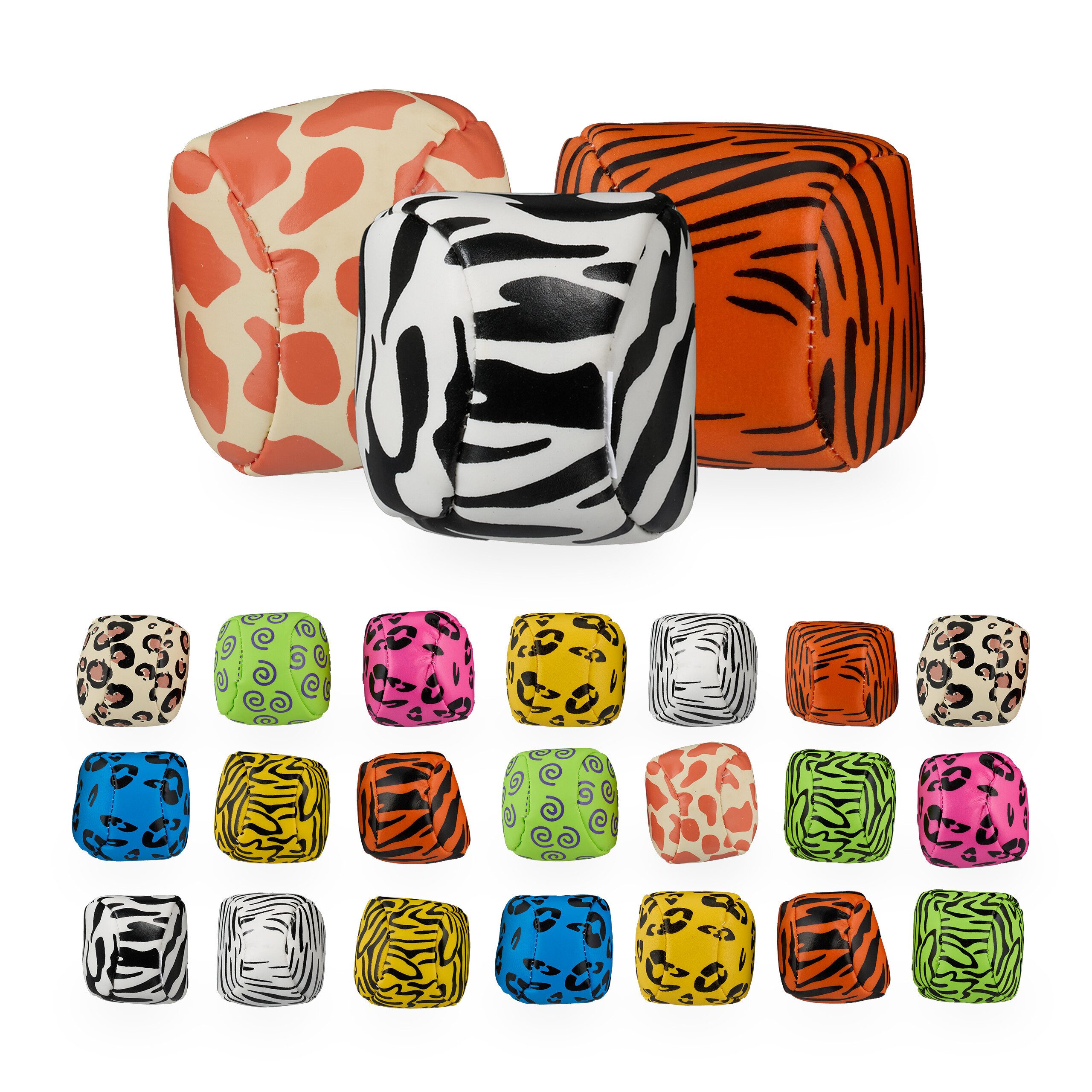 relaxdays Spielball 48x Jonglierbälle mit Tierprints (24-St)