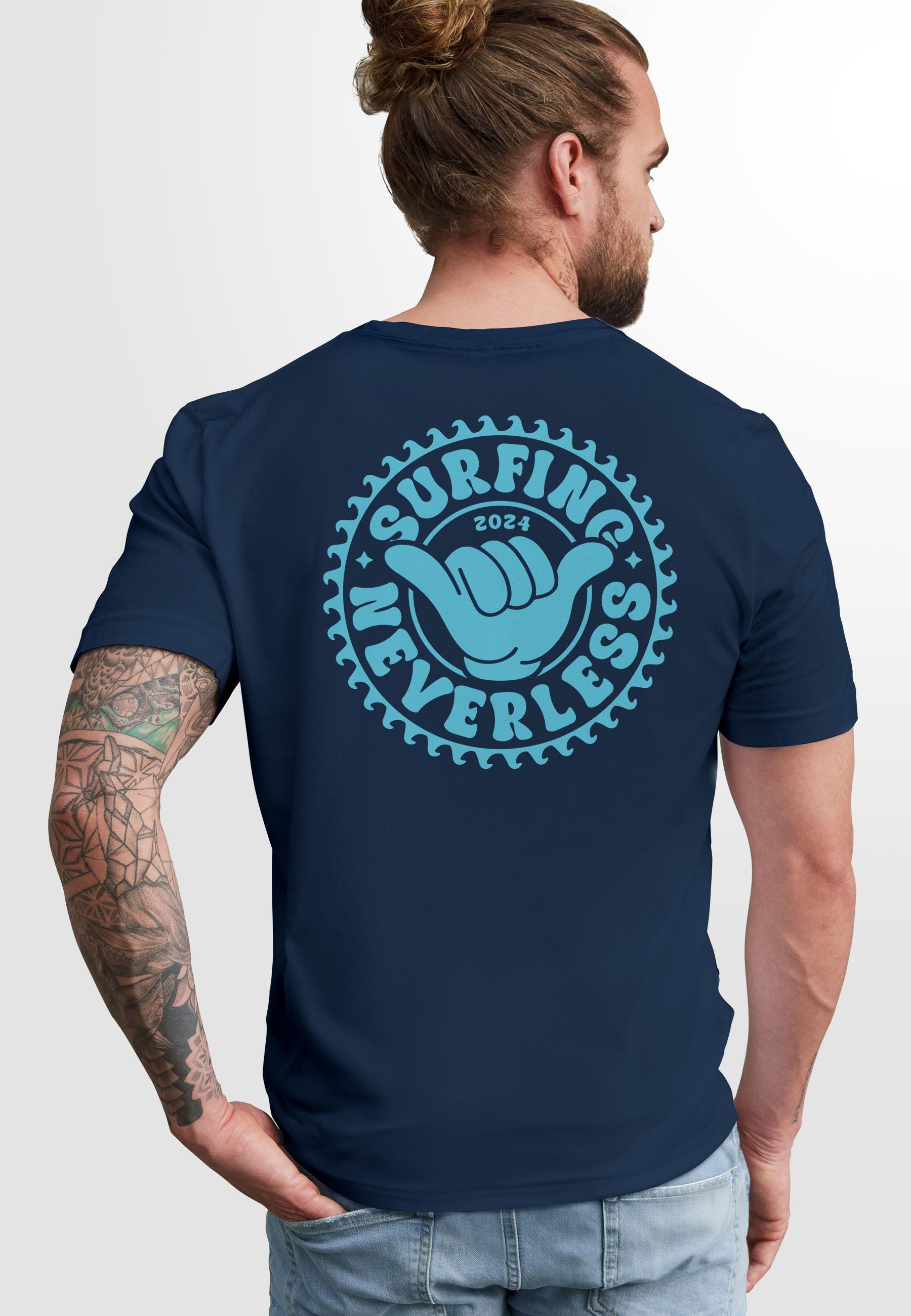 Neverless Print-Shirt Herren T-Shirt Surfing Surfer Motiv Hang Loose Sommer günstig online kaufen