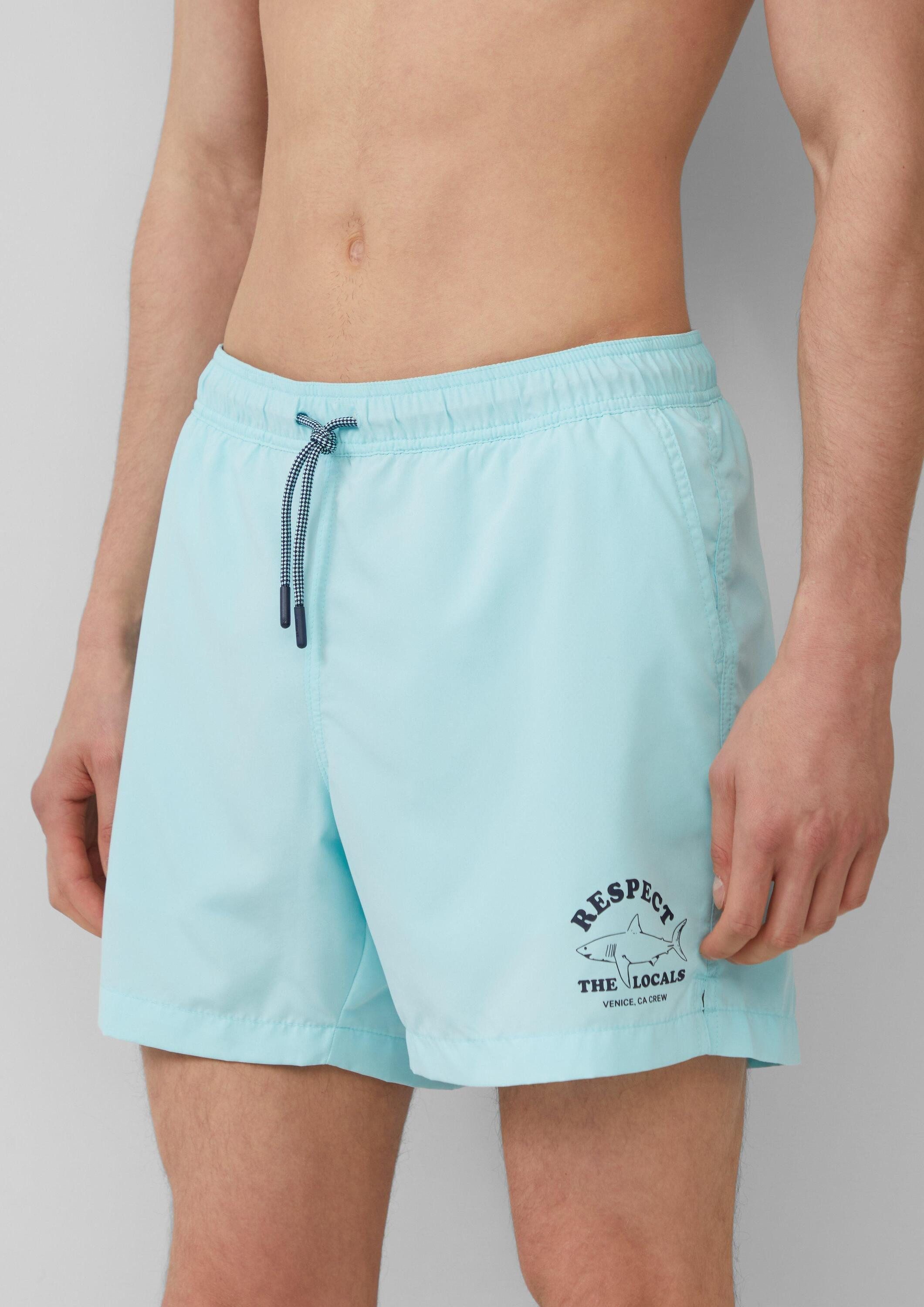 s.Oliver Badehose Badehose Badeshorts mit Artwork und Eingrifftaschen