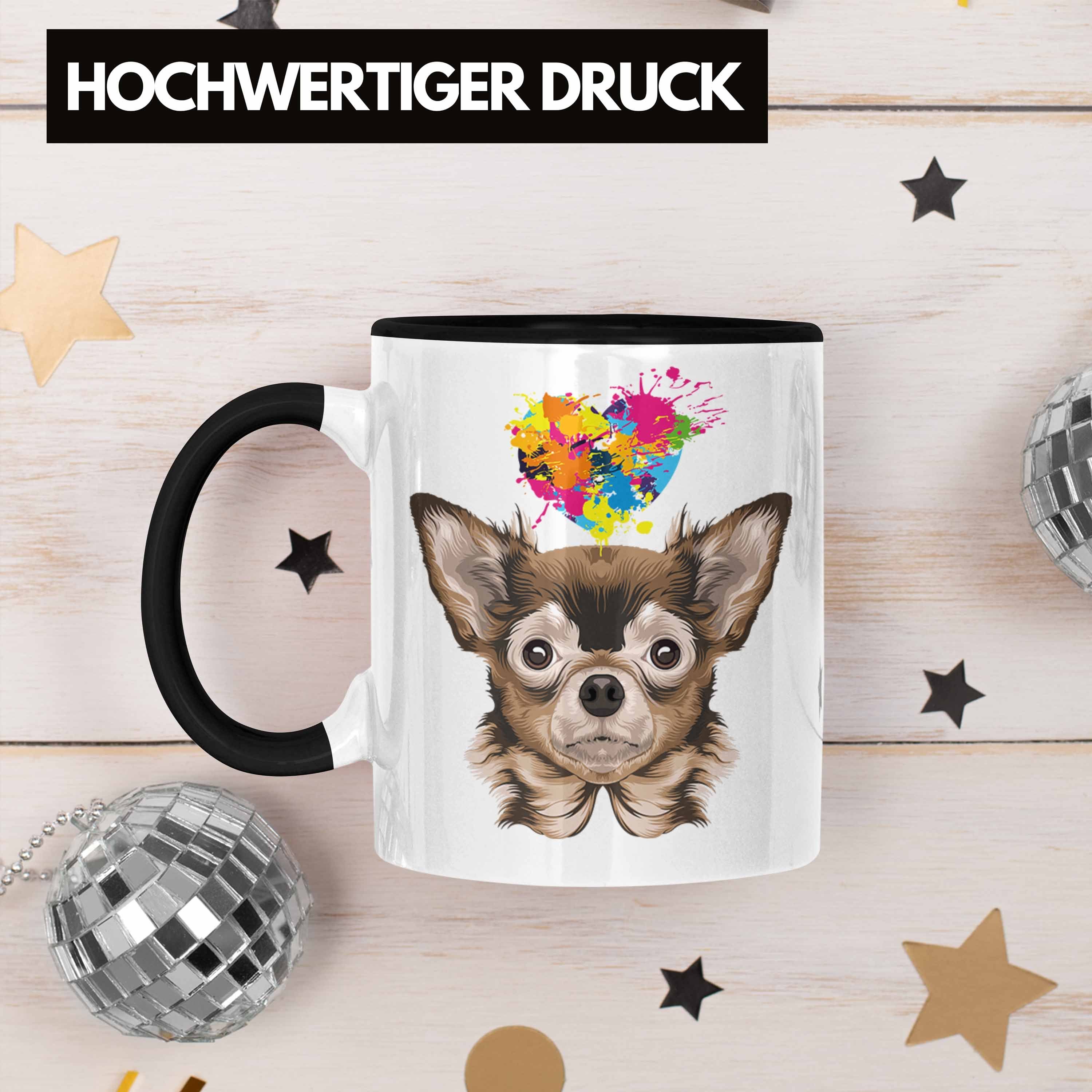 Geschenkidee Frauchen Schwarz Tasse Tasse Trendation Mama Kaffee-Becher Chihuhahua Her Besitzer