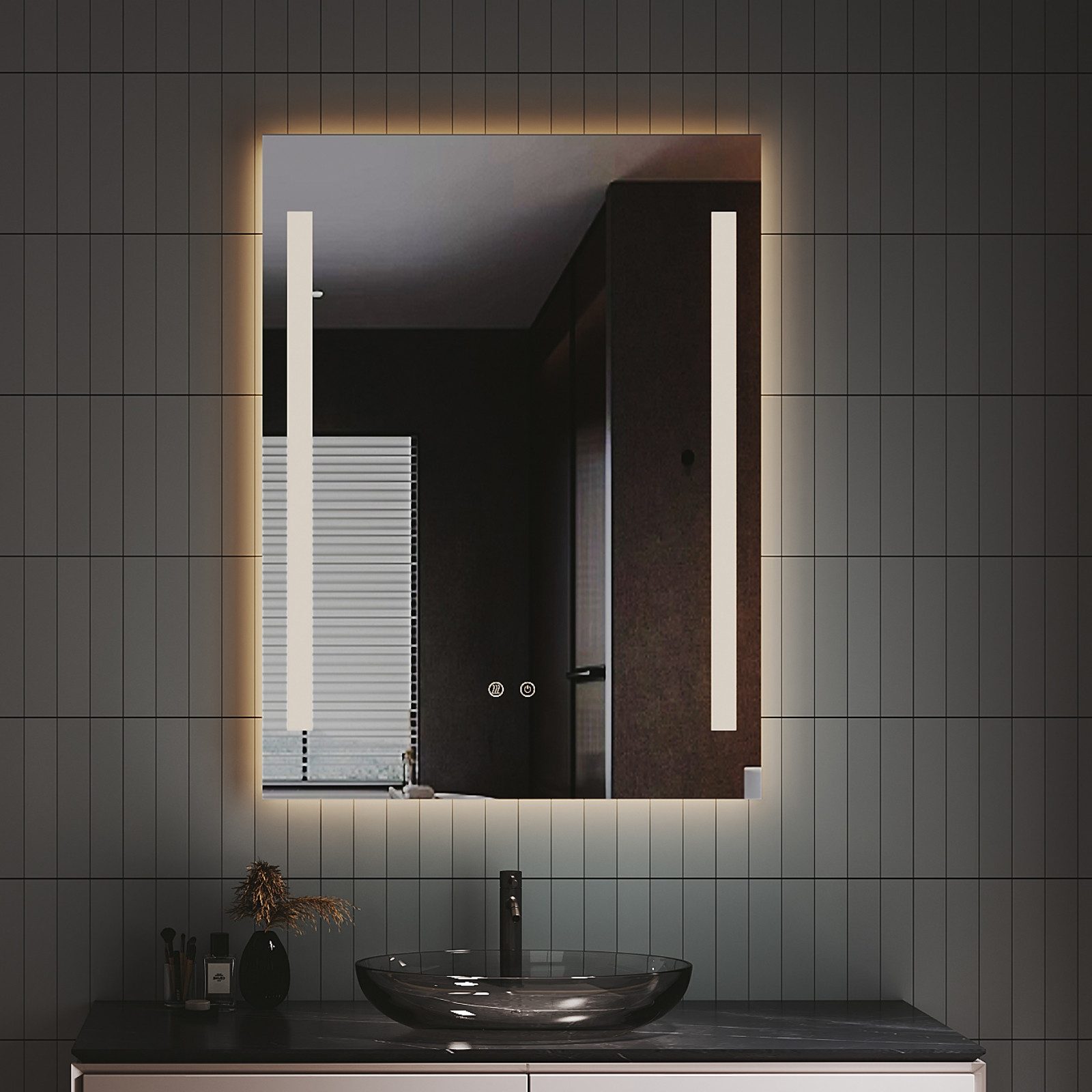 IMPTS Badspiegel Badezimmer Bad Wandspiegel mit LED Beleuchtung Beschlagfre günstig online kaufen