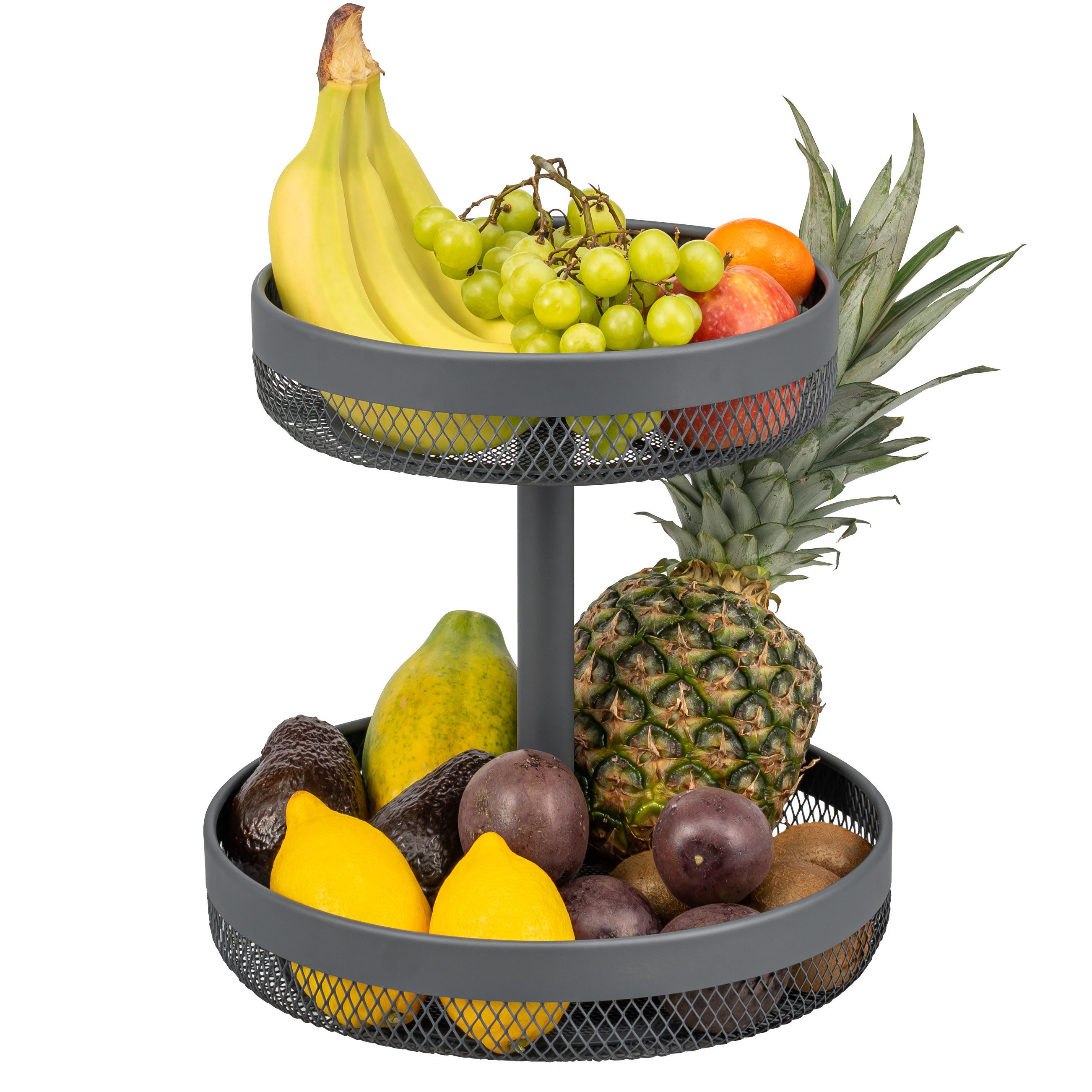 eluno Obstschale rund 2-stöckig, Ø 25 cm und 30 cm, aus Metall, Metall, (1-tlg)