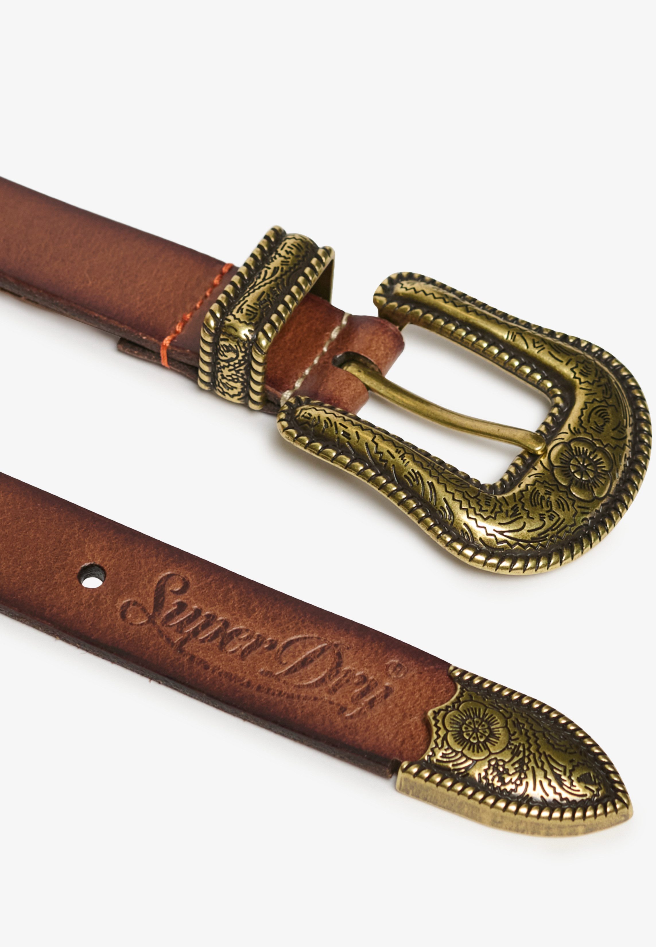 Superdry Ledergürtel SKINNY WESTERN BELT aus Büffelleder, mit Casual Passform, unifarbenes Design