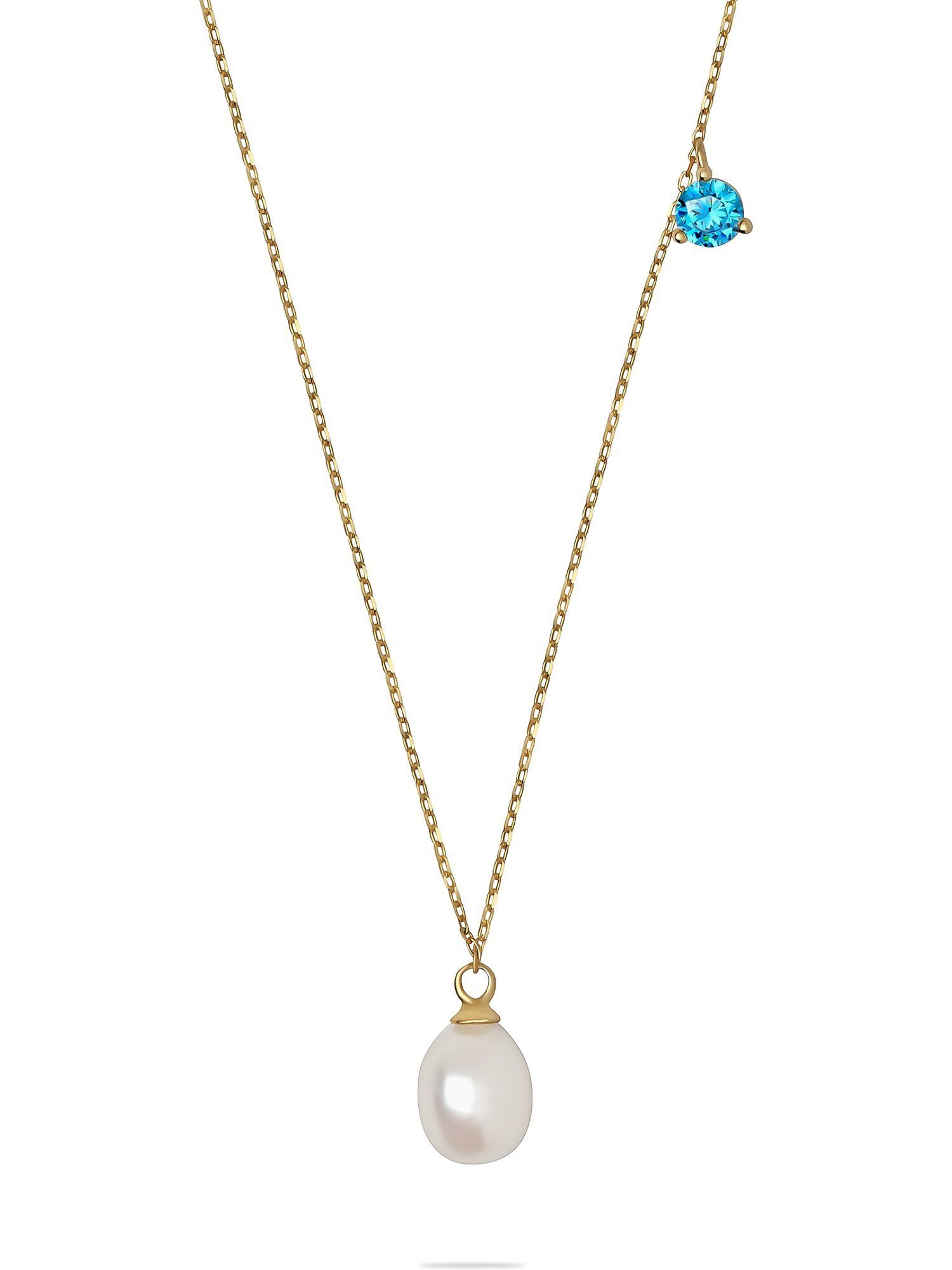FAVS Collier FAVS Damen-Kette 375er Gelbgold 1 Zirkonia