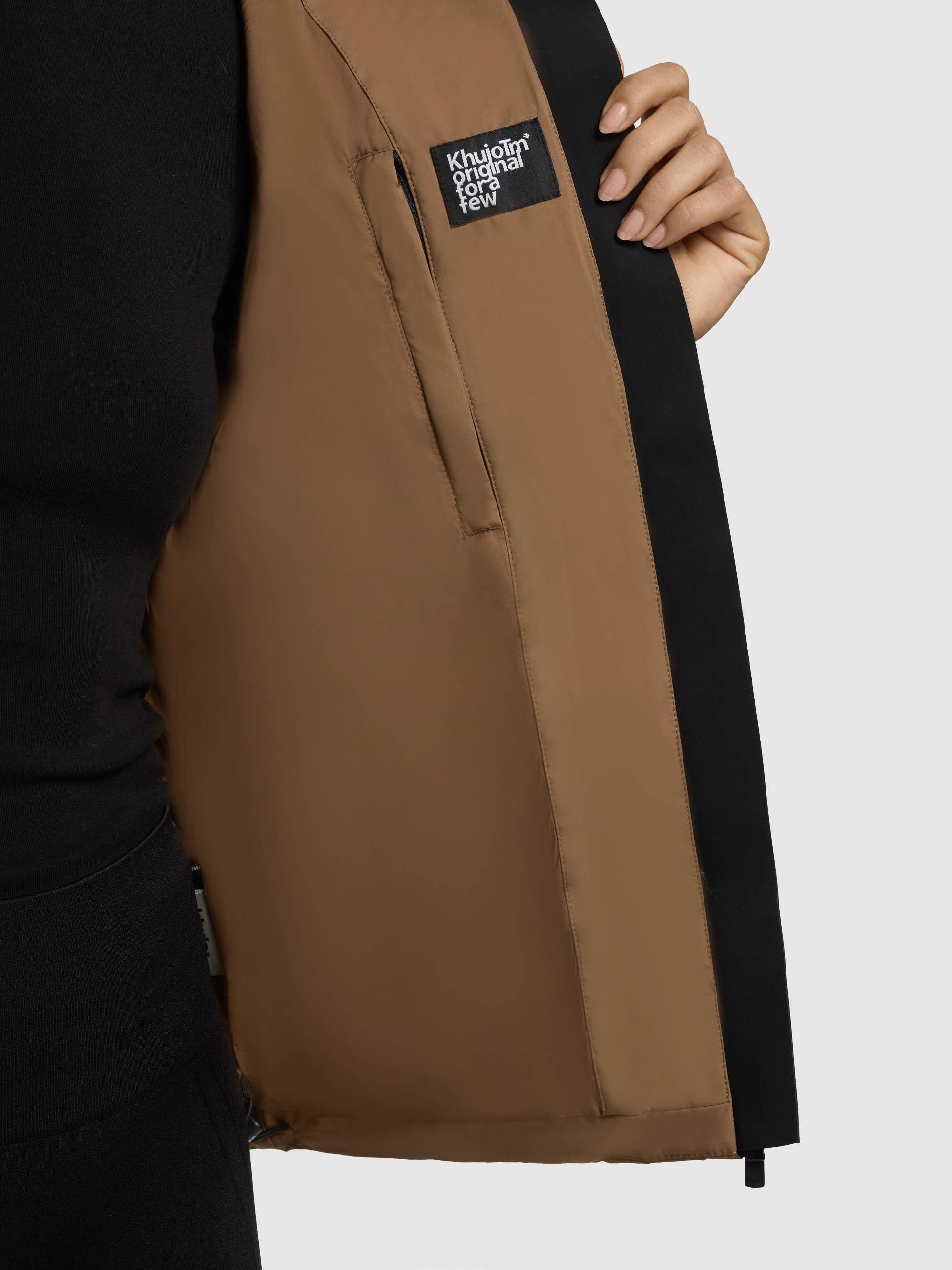 khujo Winterjacke Liev-YM Warme gesteppte Damen Kapuzenjacke
