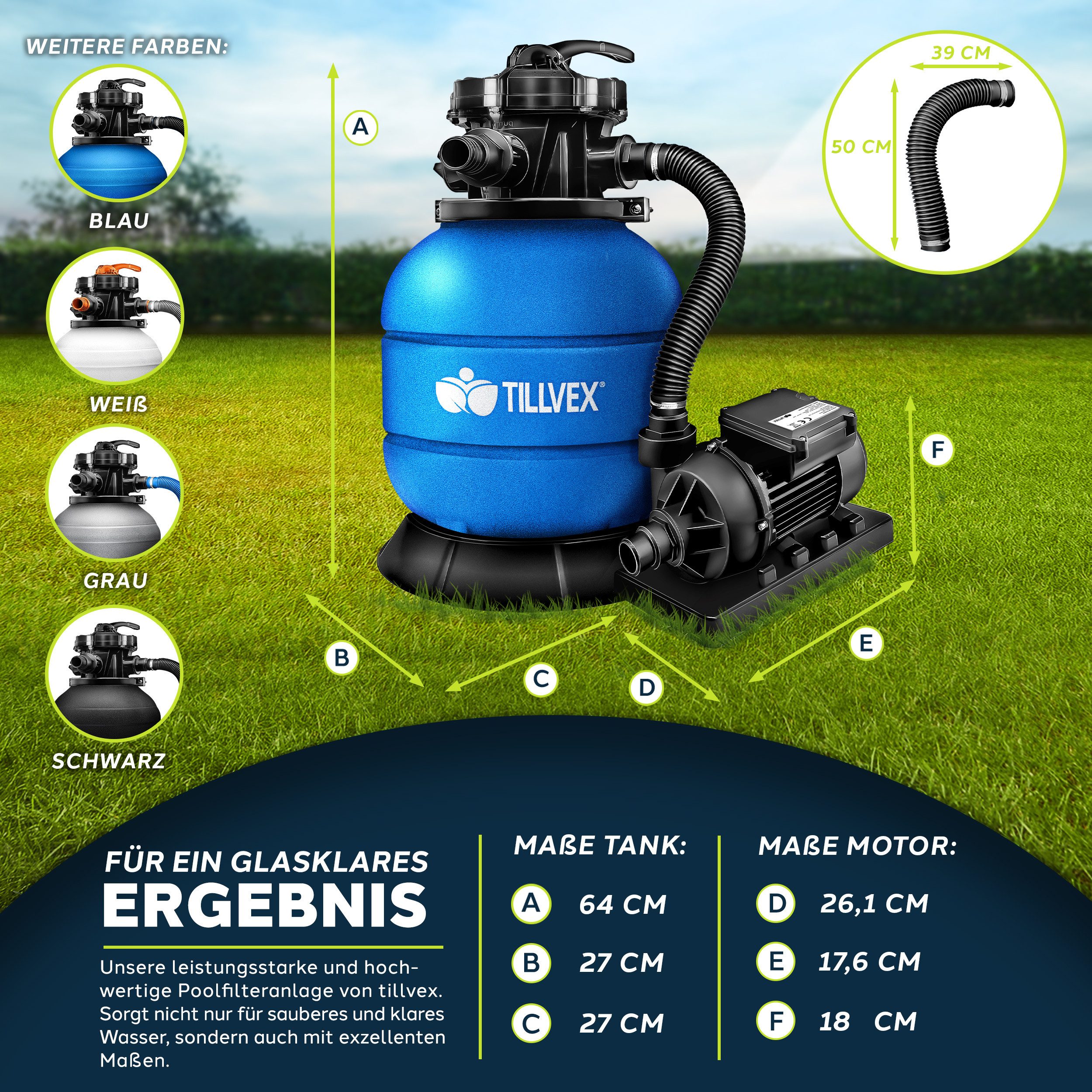 tillvex Sandfilteranlage Filteranlage 7.900L/h mit 400g günstig online kaufen