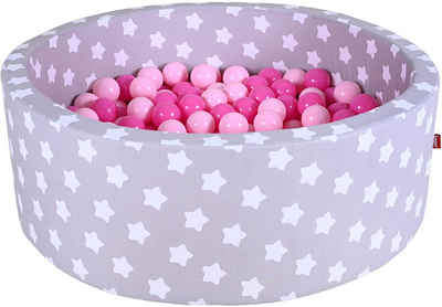 Knorrtoys® Bällebad Soft, Grey White Stars, mit 300 Bällen soft pink; Made in Europe