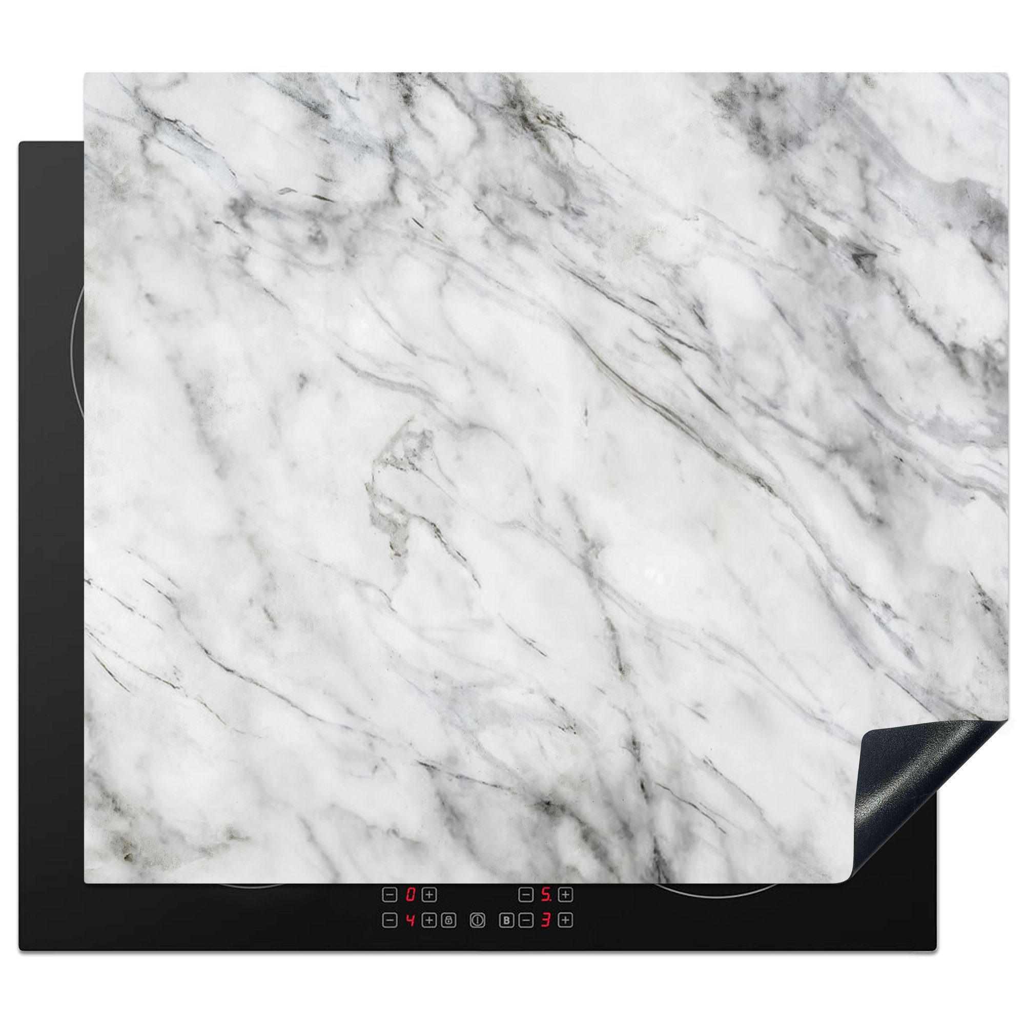 MuchoWow Herdblende-/Abdeckplatte Marmor - Stein - Muster, Vinyl, (1 tlg), 59x52 cm, Ceranfeldabdeckung für die küche, Induktionsmatte | Herdabdeckplatten
