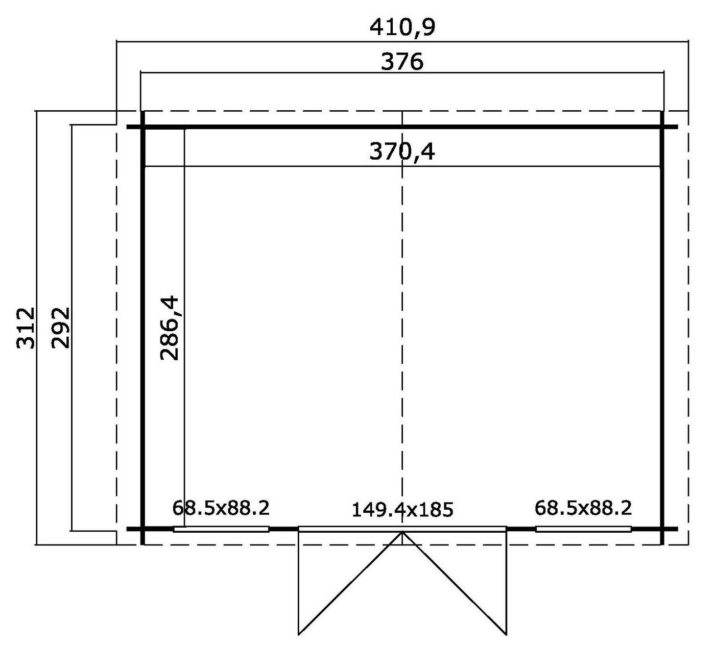 Thumbnail - LASITA MAJA Gartenhaus Dallas, BxT: 411x312 cm