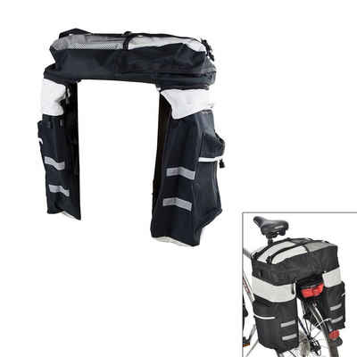 Haushalt International Fahrradtasche Gepäckträgertasche mit Rucksack- und Tragefunktion leichte Handhabung, inkl. Regenschutz