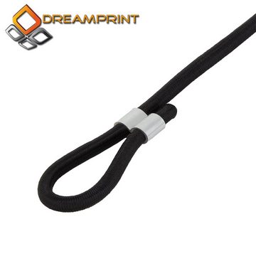 Dreamprint Expanderseil 10mm Schwarz 20m Gummiseil mit 10x Würgeklemmen Seil