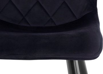loft24 Esszimmerstuhl Balou (Set, 2 St), Bezug in Samtoptik mit Harlekin Nähten, Metallgestell, Sitzhöhe 47 cm